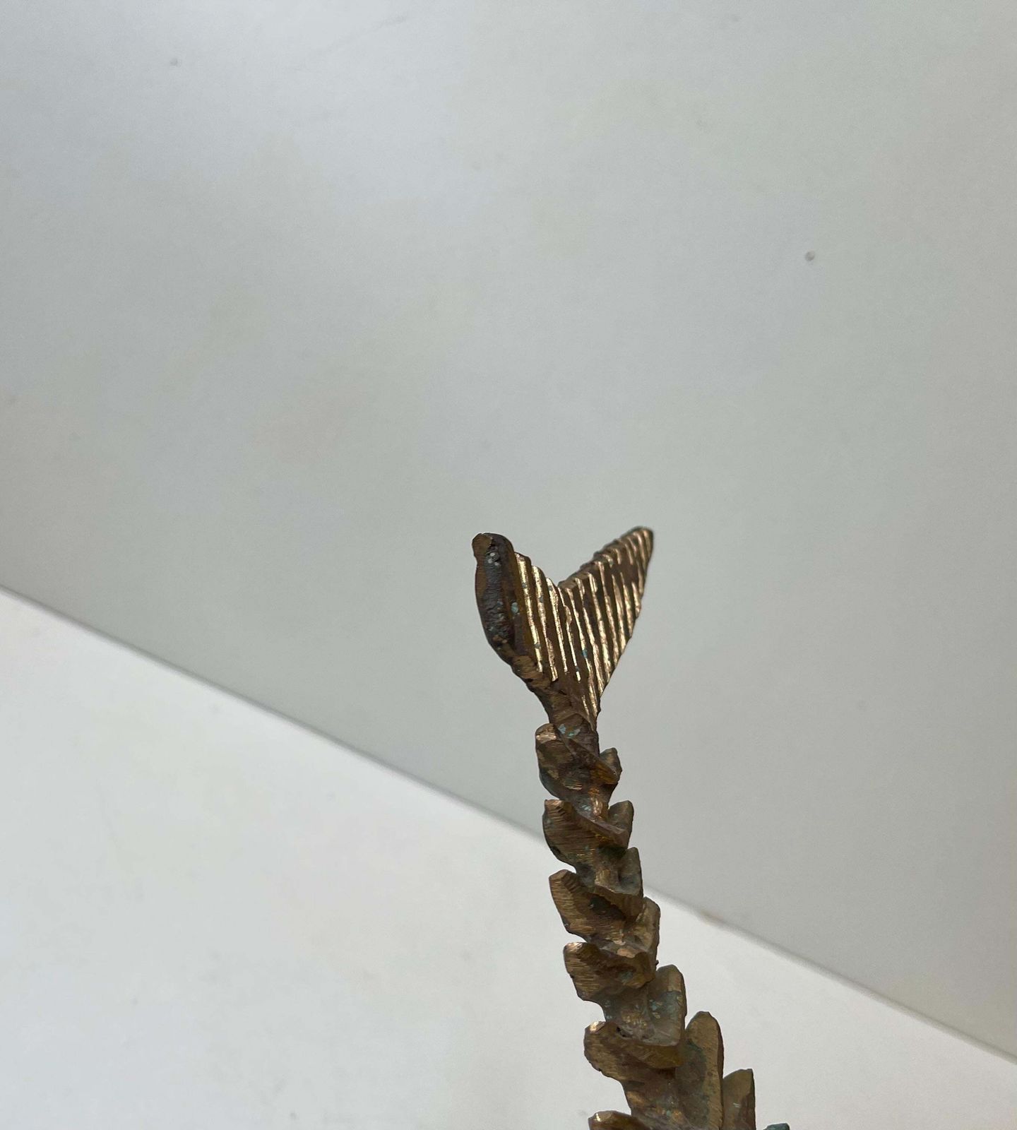 Art Danish Artist Peder E. Madsen Brutalist Primeval Sword Fish Skeleton In Bronze photo
