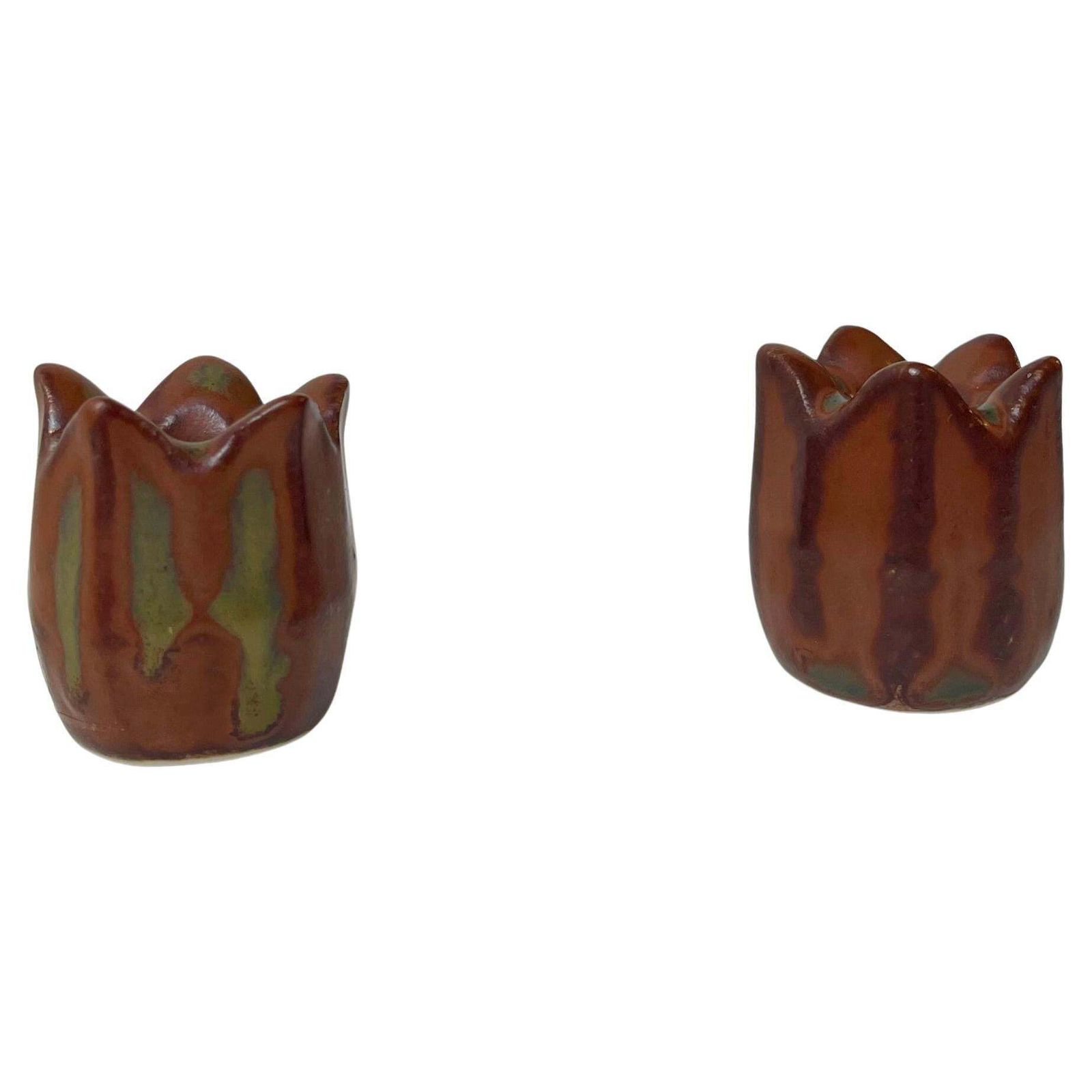Glazed Rose Bud Candleholders In Stoneware By Eva Staehr Nielsen For Saxbo, 1950 photo furniture