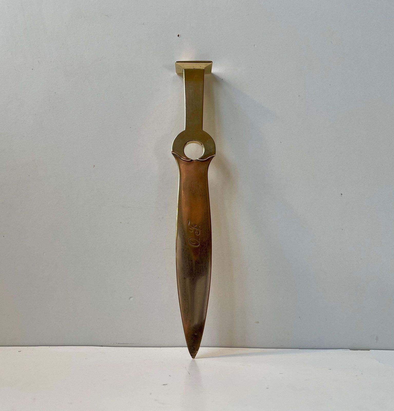 Scandinavian Art Deco Letter Opener In Brass, 1930s photo furniture