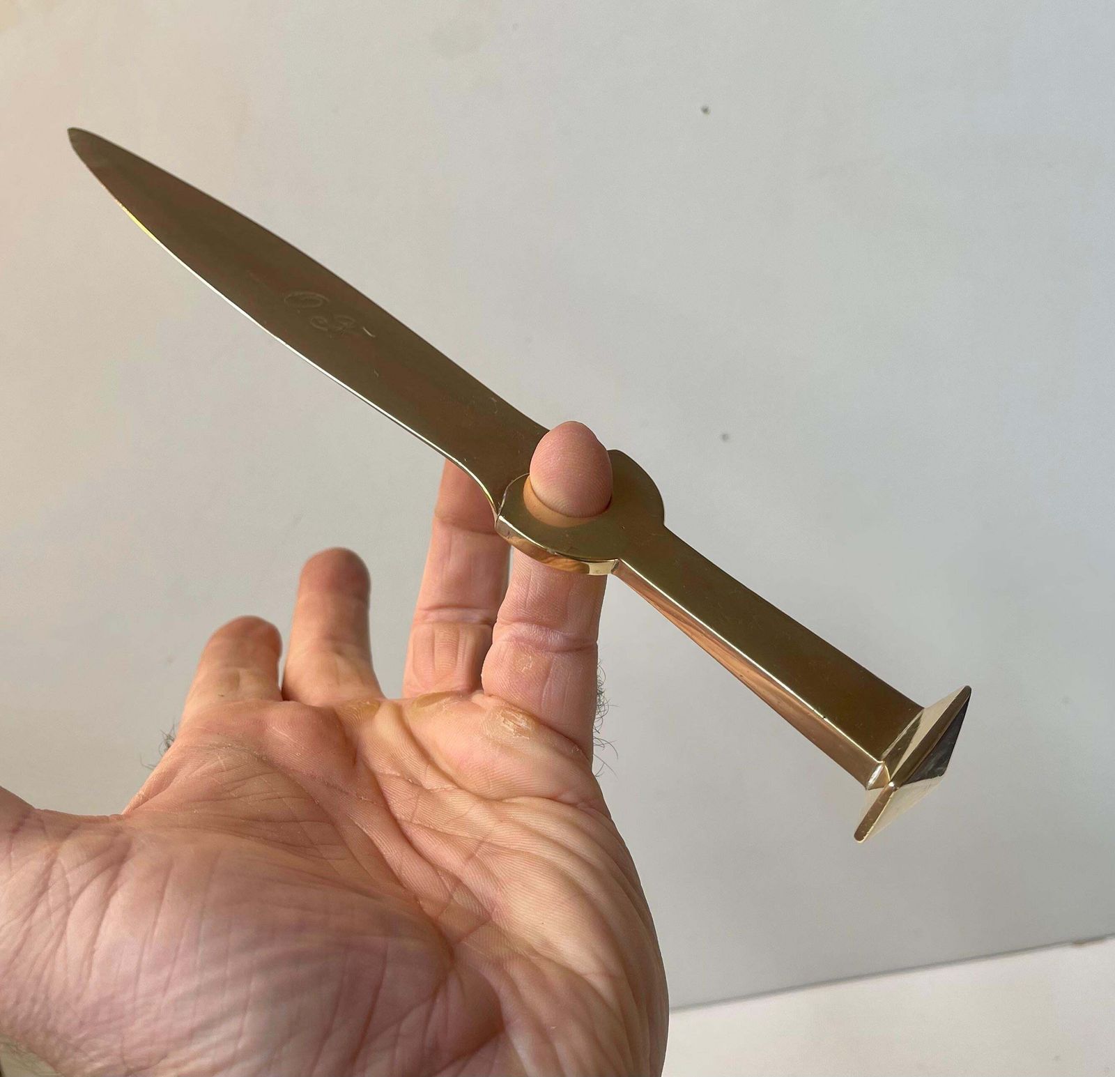 Scandinavian Art Deco Letter Opener In Brass, 1930s photo 220.0
