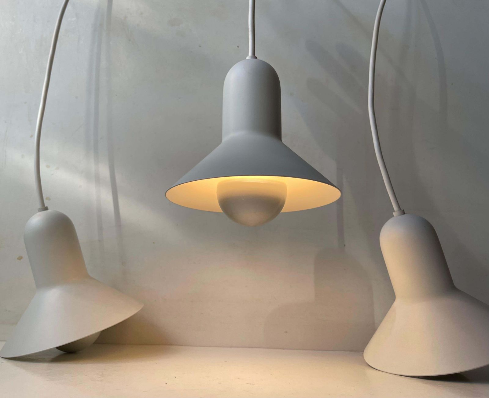 Danish Minimalist White Confetti Pendant Lamp By Claus Bonderup   Focus, 1970s photo for sale