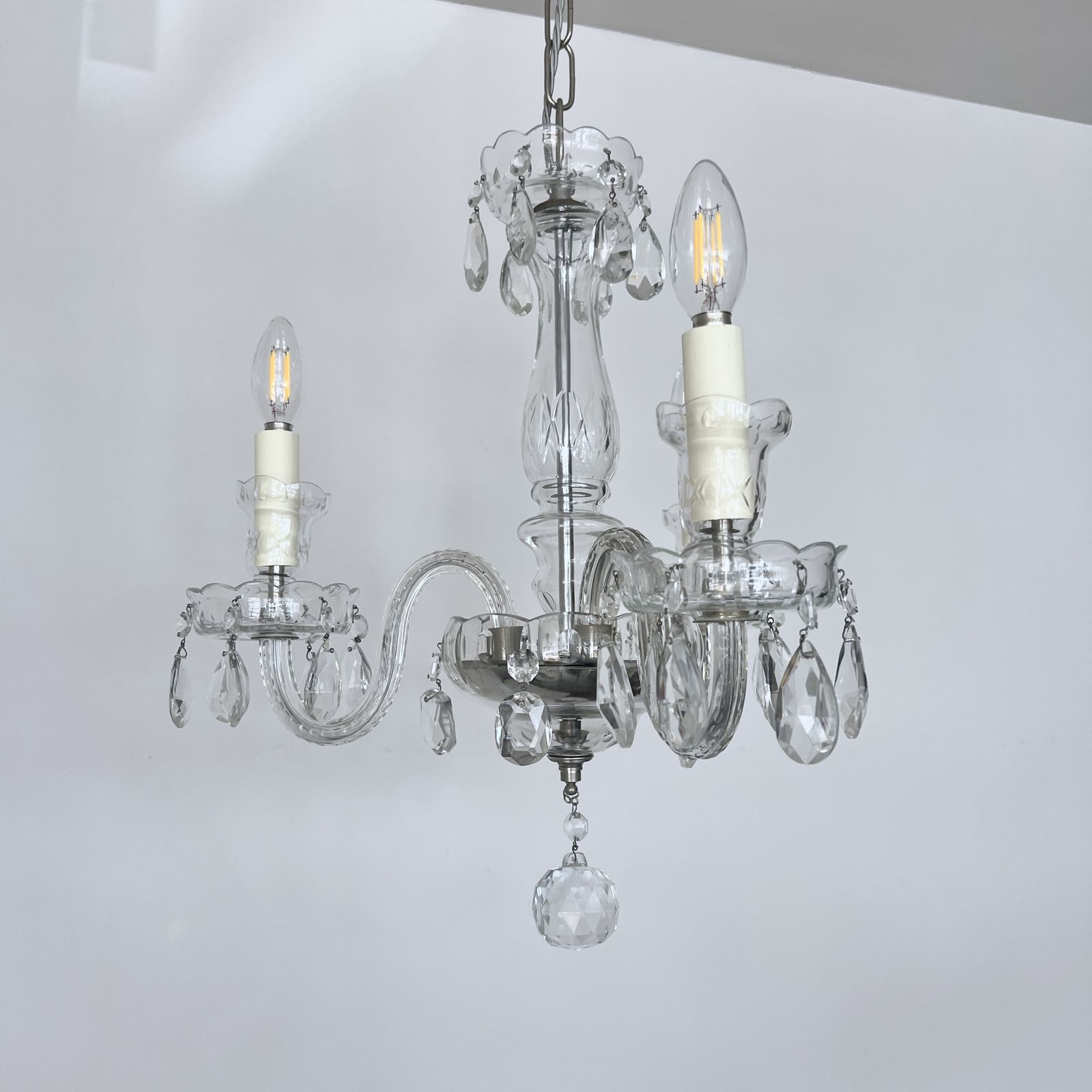 Three Arm Czech Crystal Chandelier photo 595.0