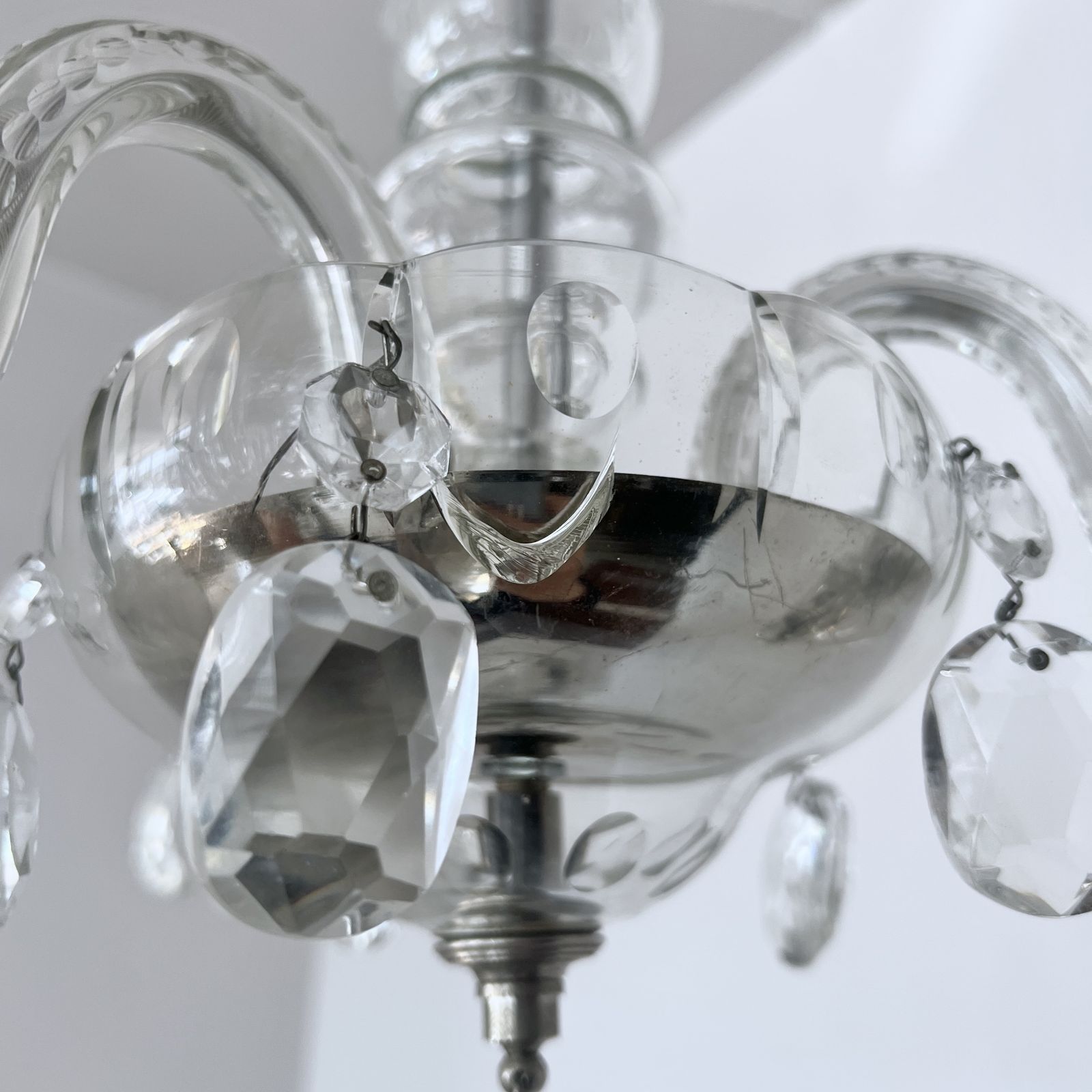 Three Arm Czech Crystal Chandelier photo vinterior