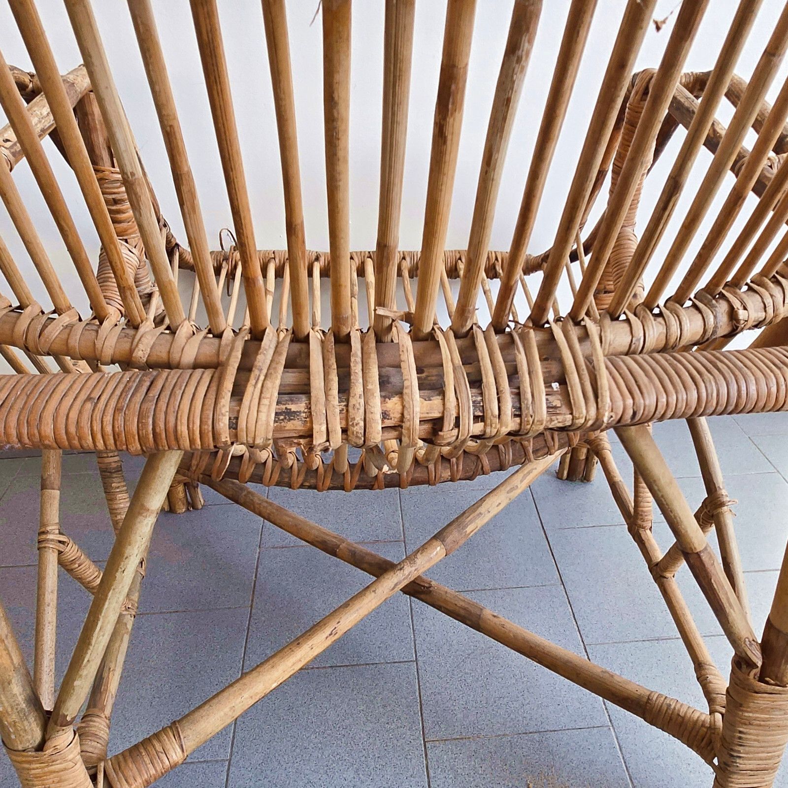 Vintage Jaren 1960 Rotan Fauteuil 60s Dlg Janine Abraham & Rohe Noordwolde photo vintage