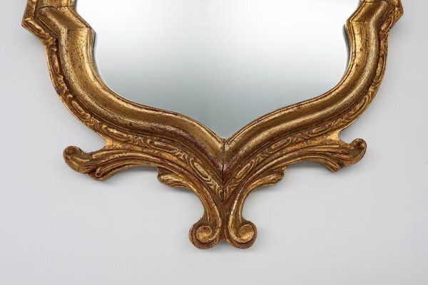 Rococo Baroque French Mirror In Wood With Gilded Frame, 1950s photo for sale