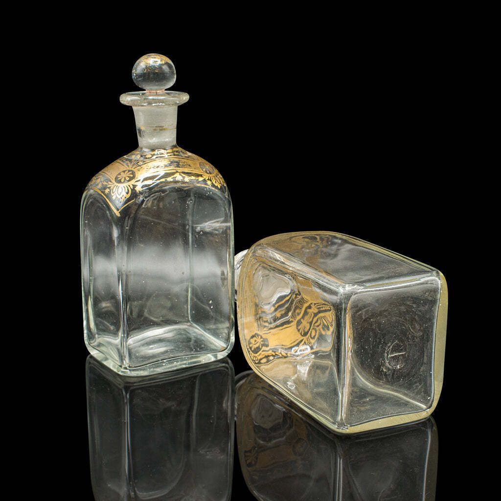 photo for sale Pair Of Antique Tincture Bottles, English, Glass Apothecary Jars, Georgian, 1800