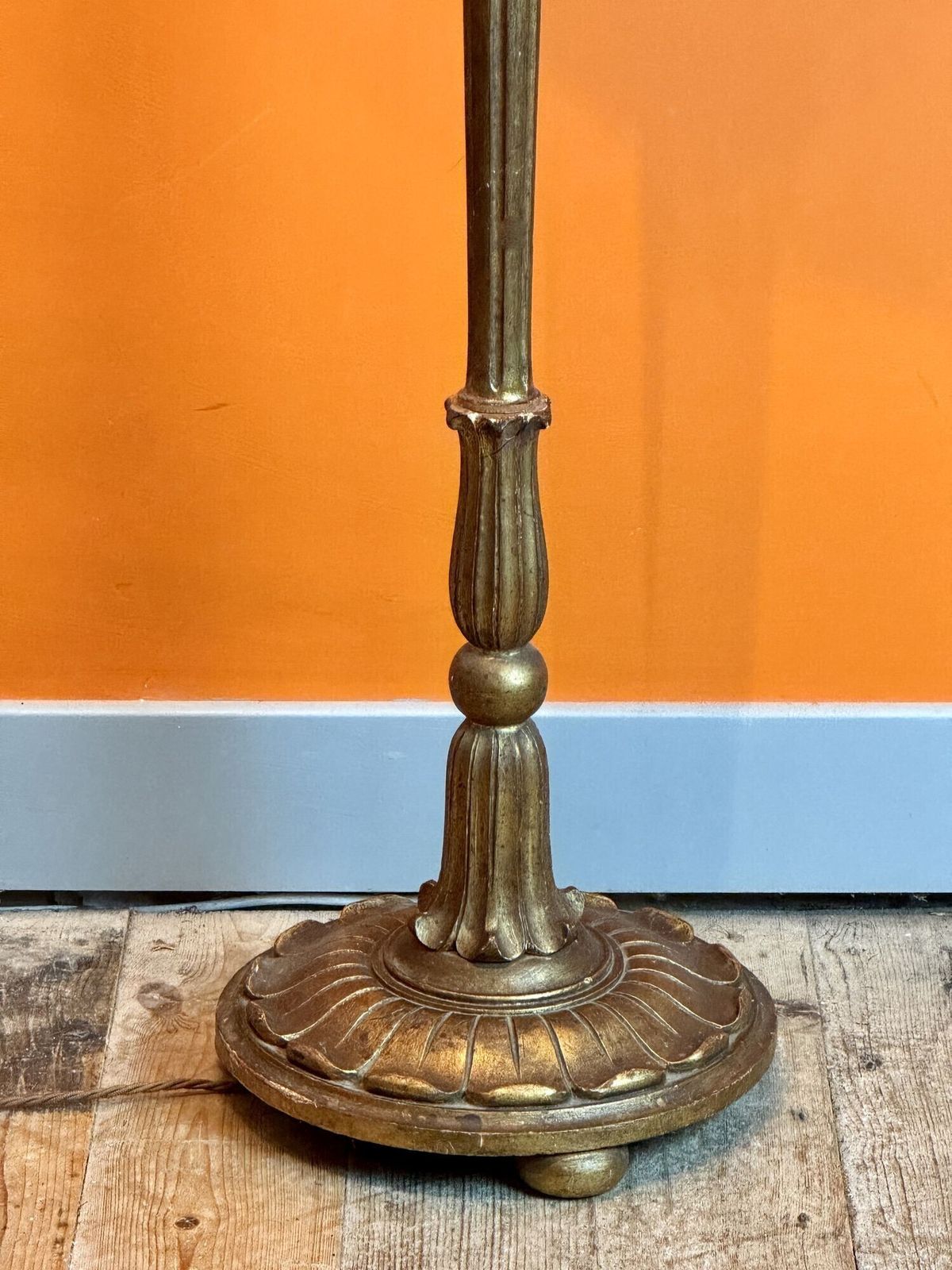Vintage Italian Giltwood Floor Lamp photo Lighting