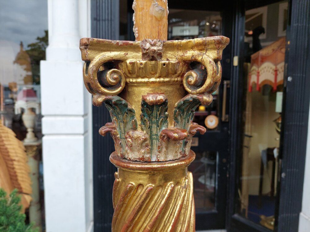 Pair Of Italian 17thc Corinthian Column Lamps photo Lighting