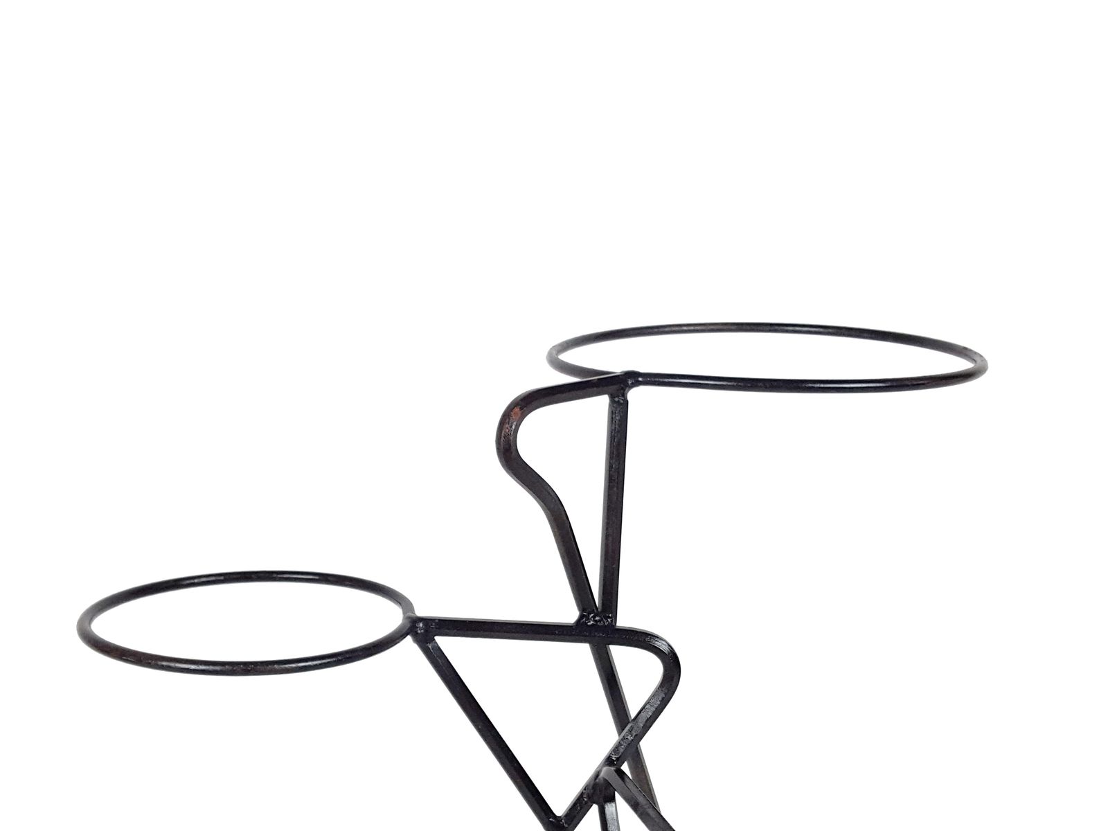 photo furniture Italian Black Metal Rod Midcentury Free Standing Plants Holder