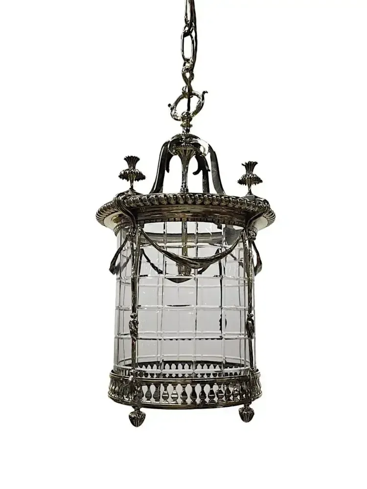 A Very Rare Pair Of Early 20th Century Brass And Glass Lanterns photo furniture