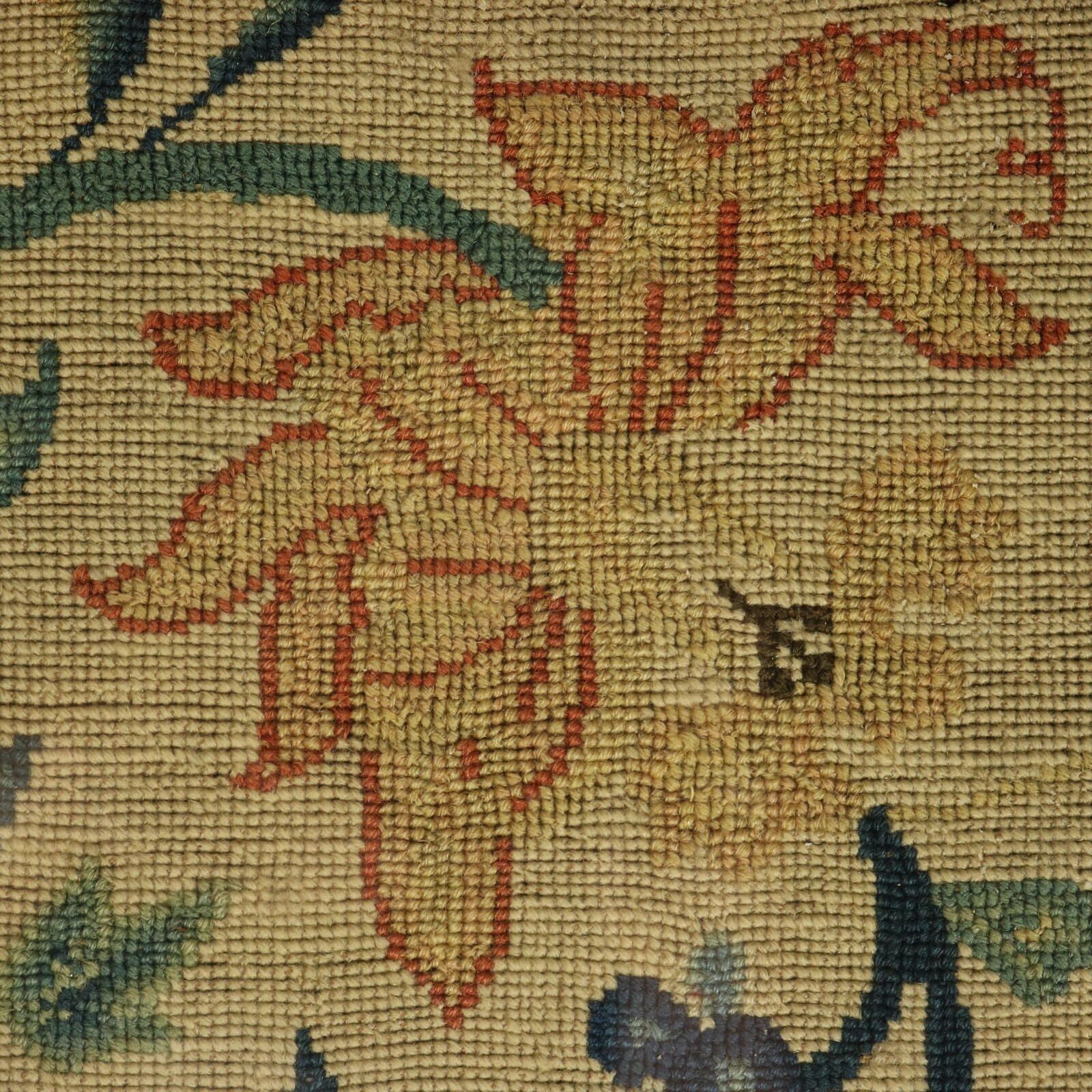 photo furniture 17thc Gros Point Embroidery   Vase Of Flowers With A Bird