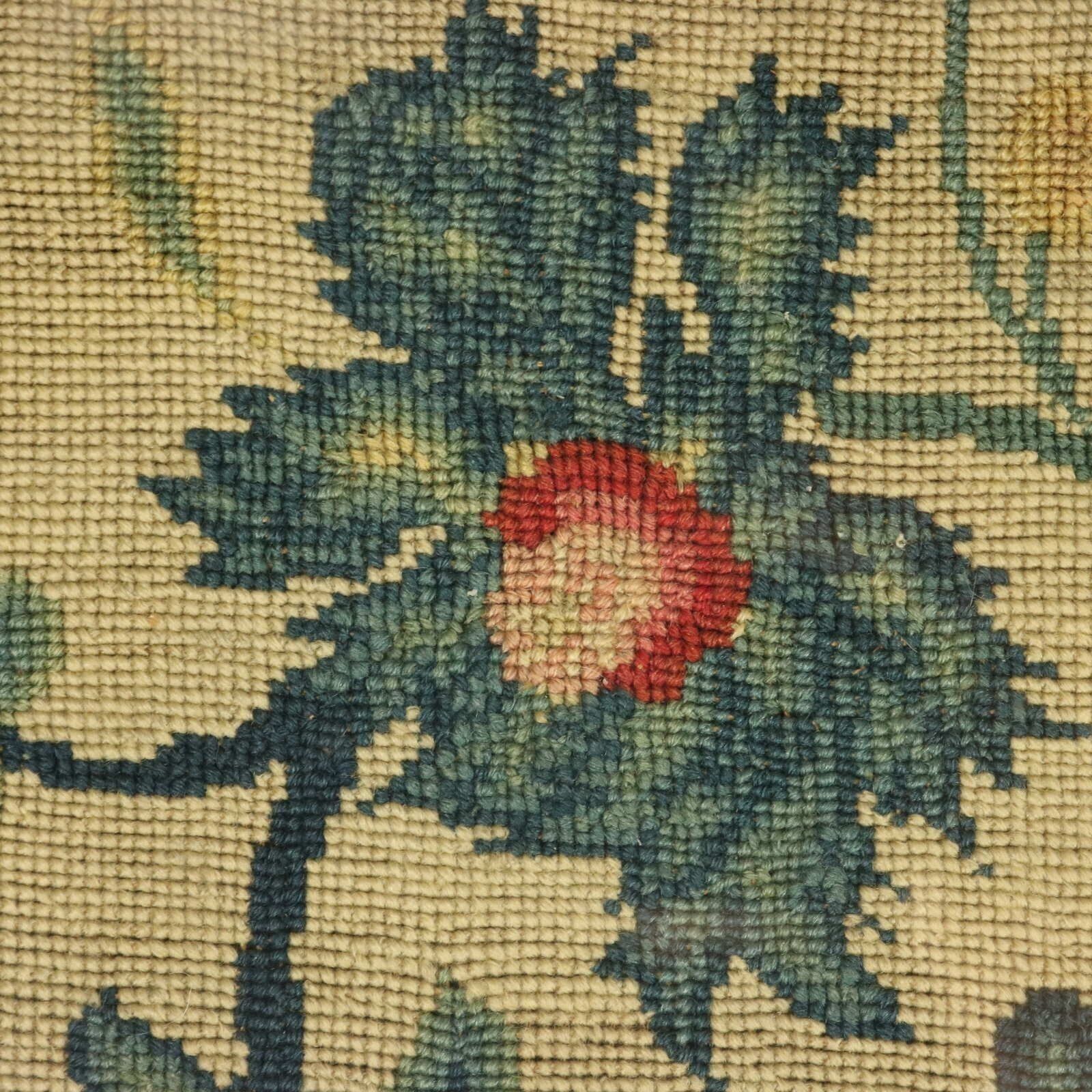 photo for sale 17thc Gros Point Embroidery   Vase Of Flowers With A Bird