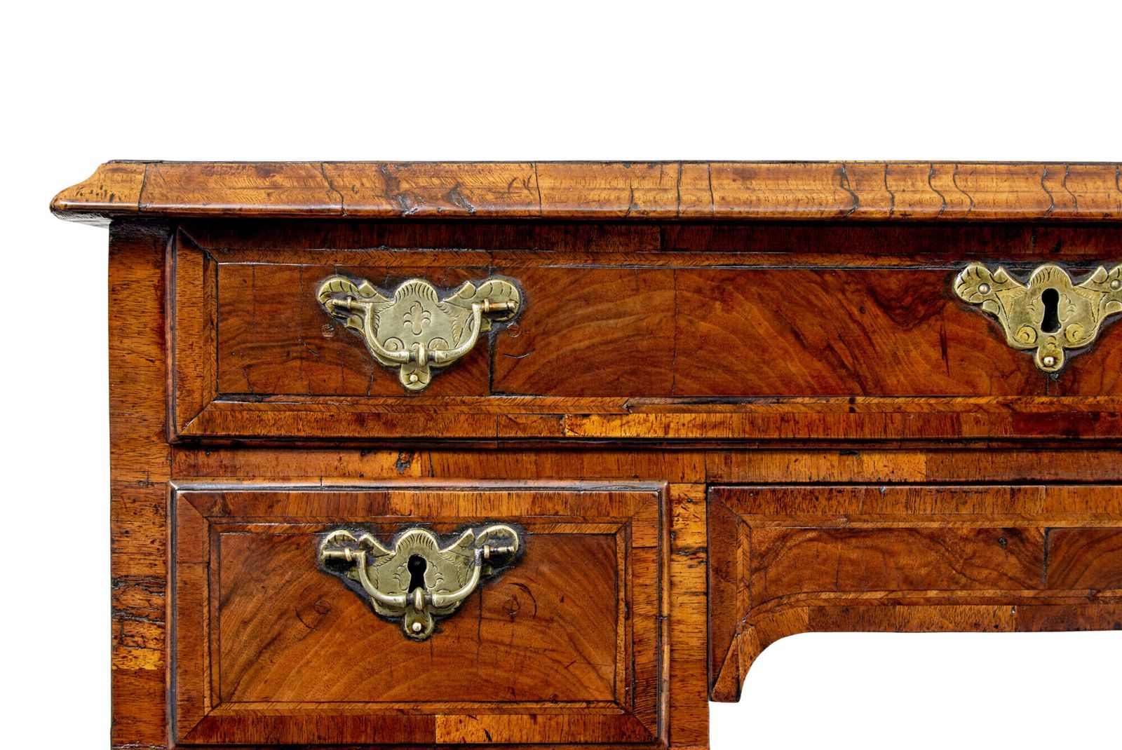 Furniture 18th Century Queen Anne And Later Walnut Kneehole Desk photo