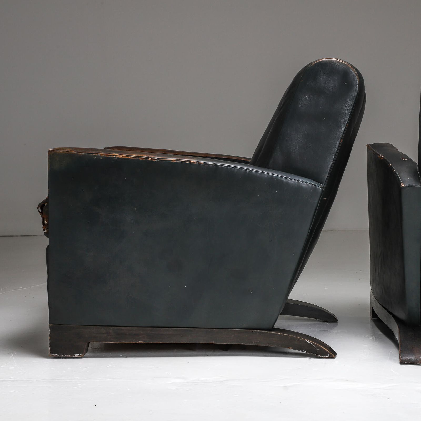Pair Of Art Deco Leather Chairs photo vinterior
