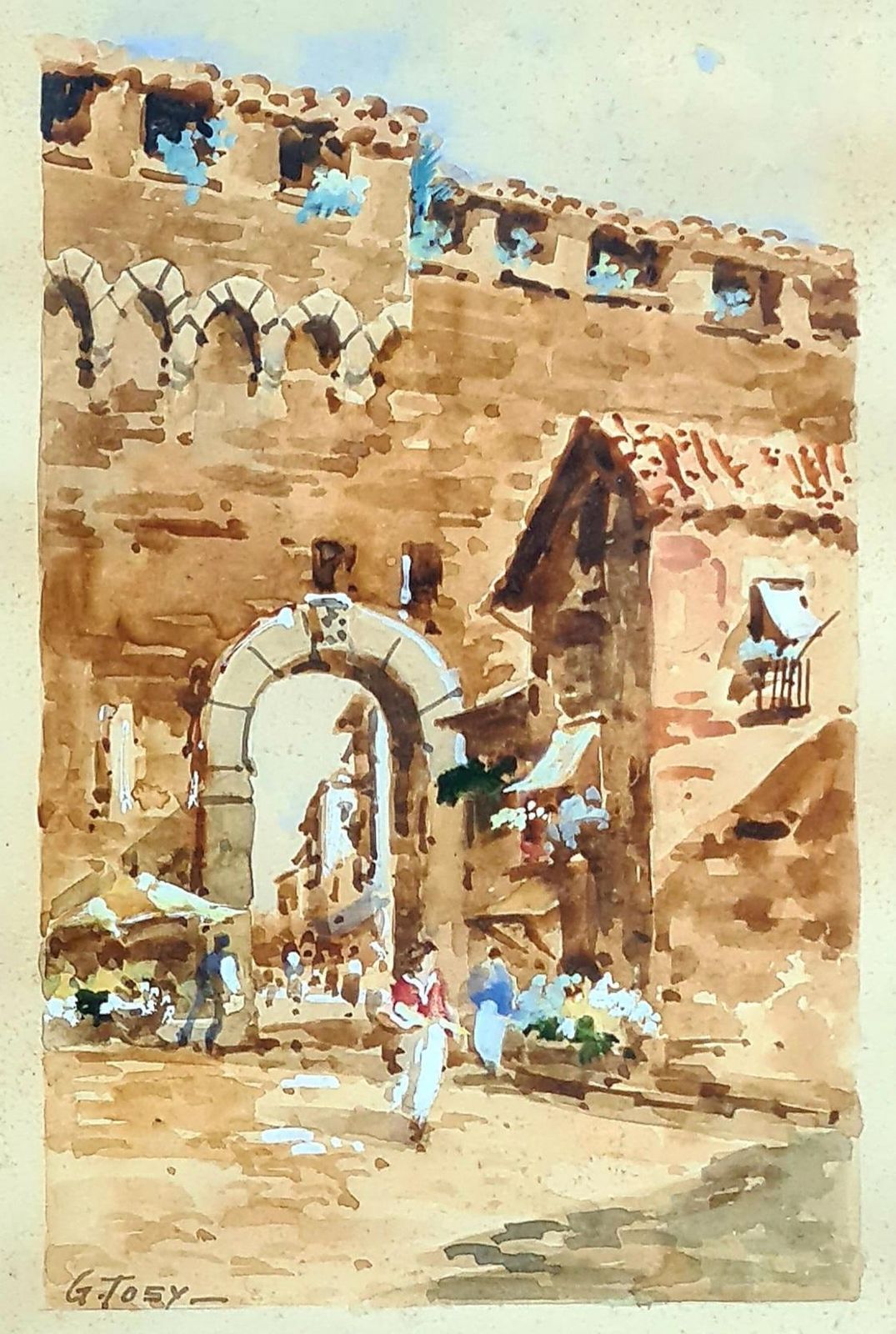 View Of Rome, The Aurelian Wall, Gateway At The Market Place By G Tosy