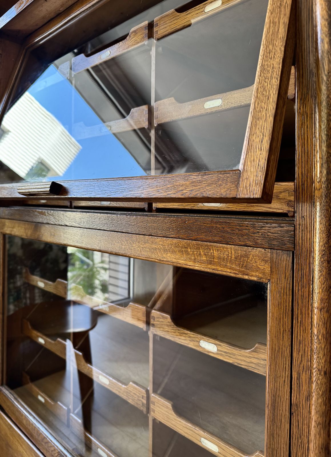 photo buy Exceptional Vintage 1930s English Oak Haberdashery Cabinet By Dudley & Co.
