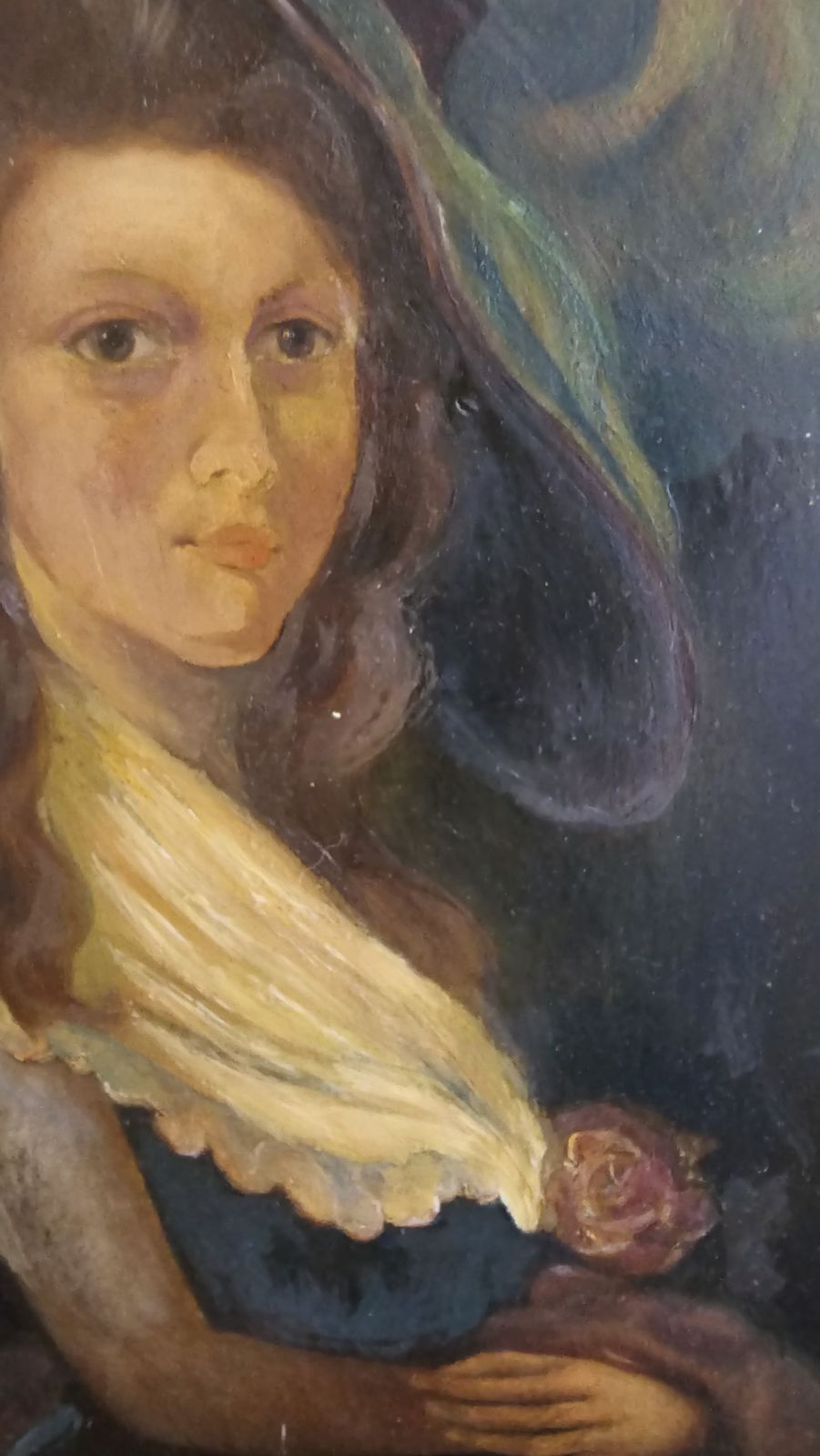 850.0 Very Old Oil Painting Of A Beautiful Georgian Young Lady photo