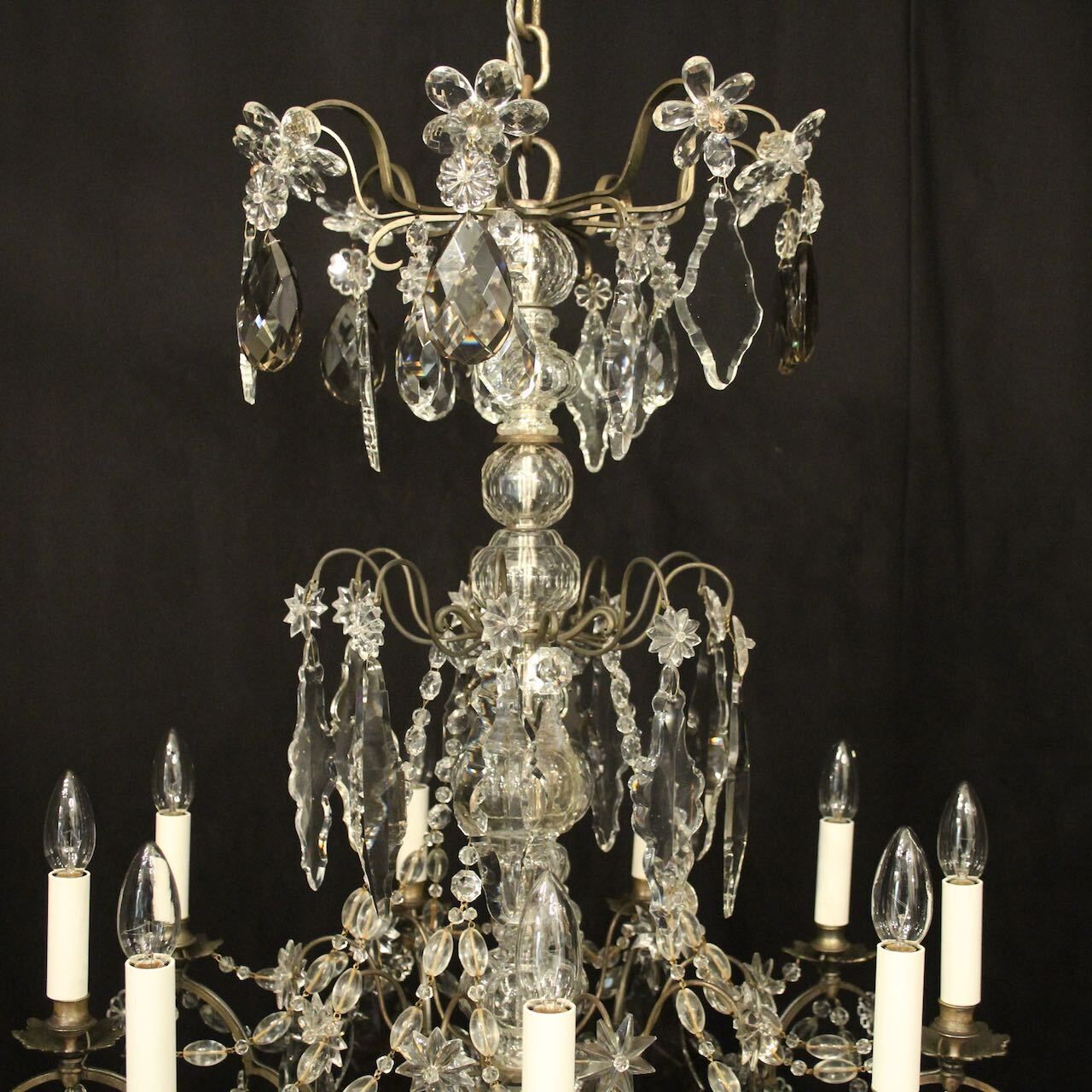 English Silver Gilded Bronze 15 Light Chandelier photo vintage