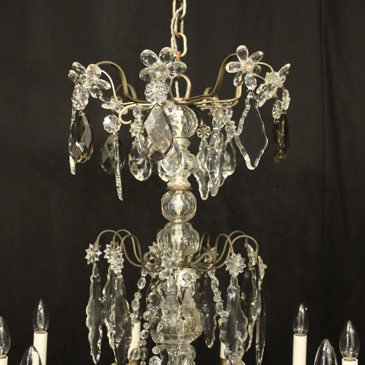 photo for sale English Silver Gilded Bronze 15 Light Chandelier