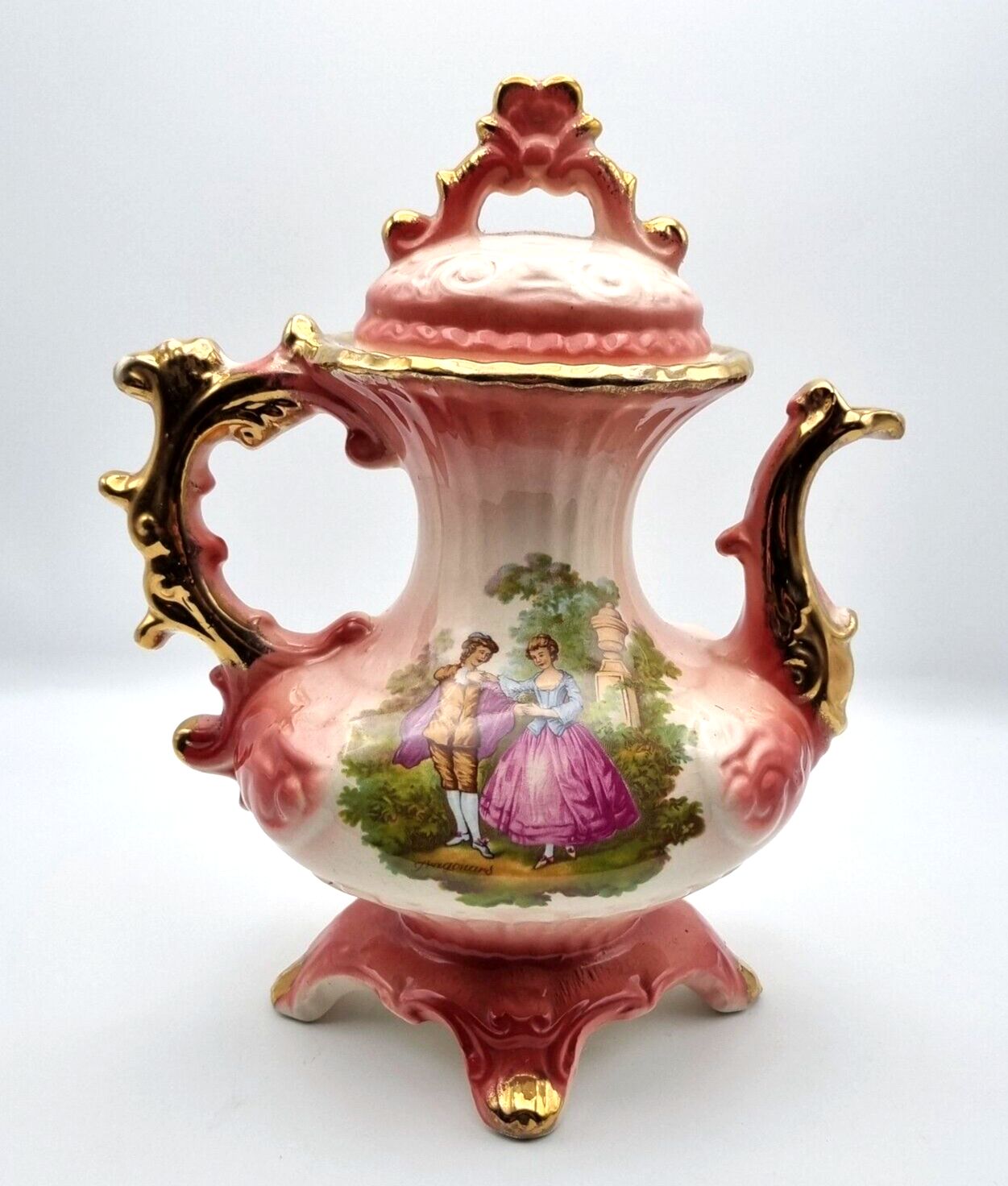 Royal Staffordshire Antique Teapot Ironstone Tea Pot Fragonard C1900