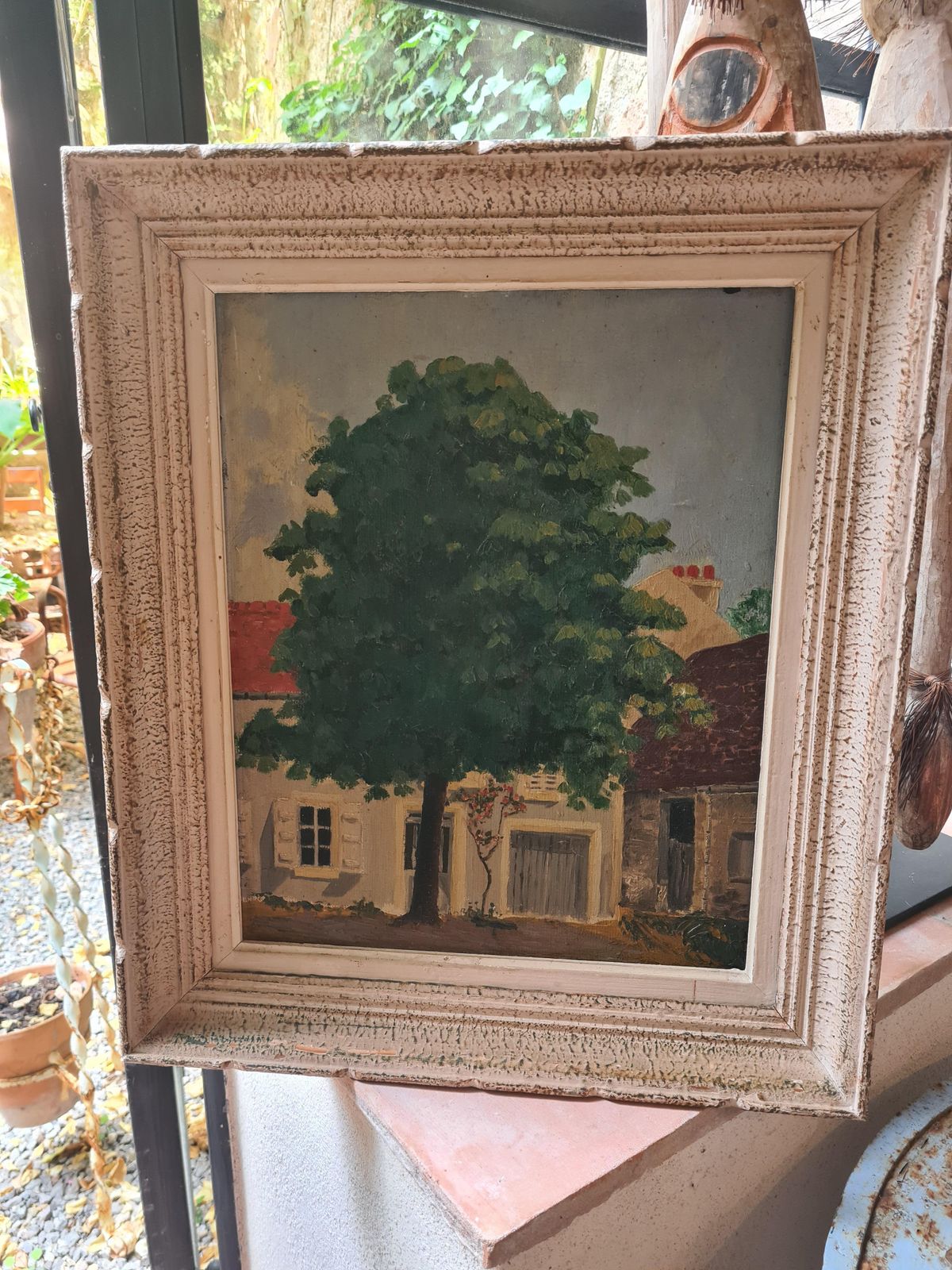 Art Naive Folk Art Village Street Scene photo