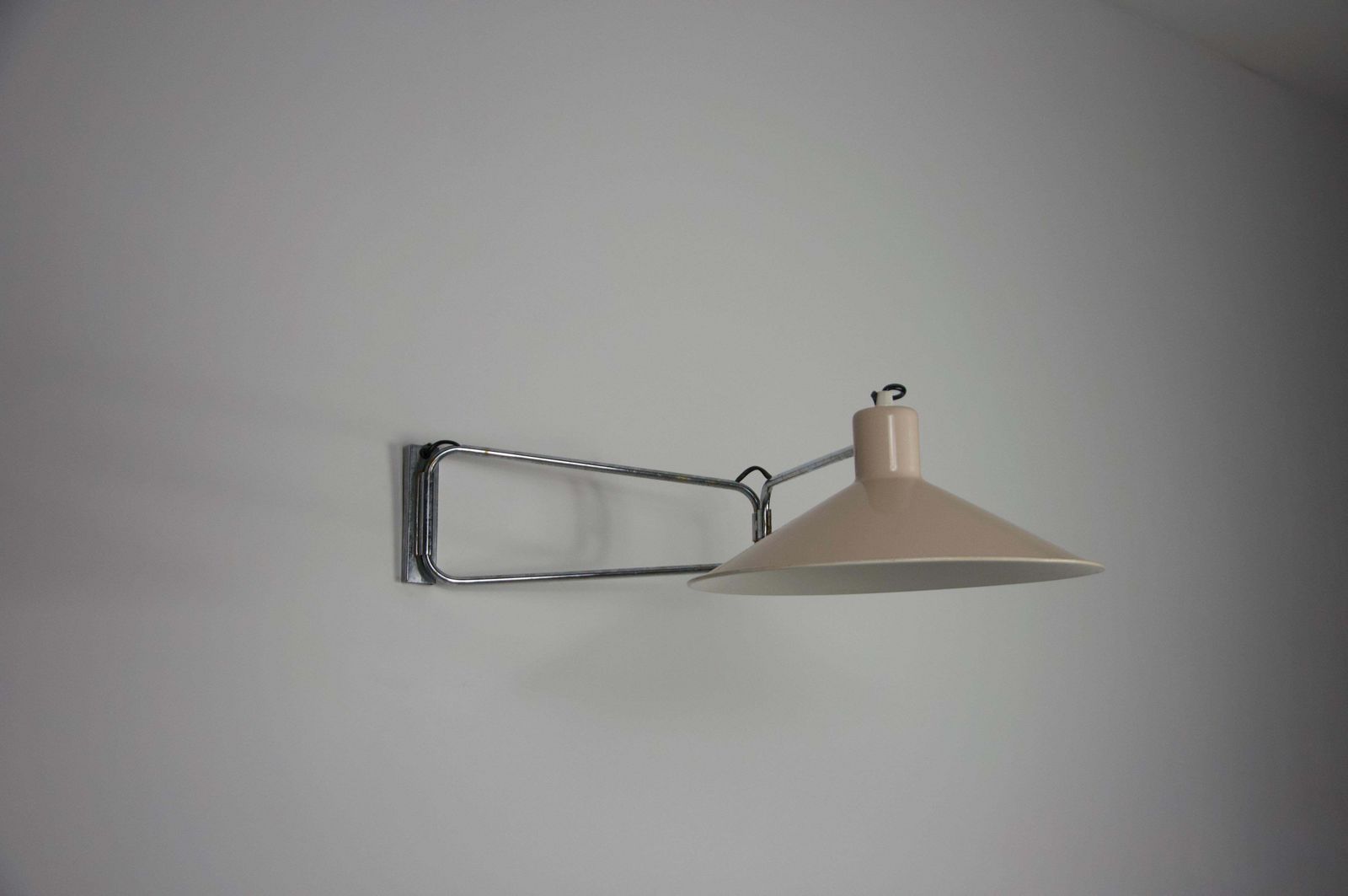 Mid Century Chrome Swing Arm Wall Lamp, France, 1950s photo for sale