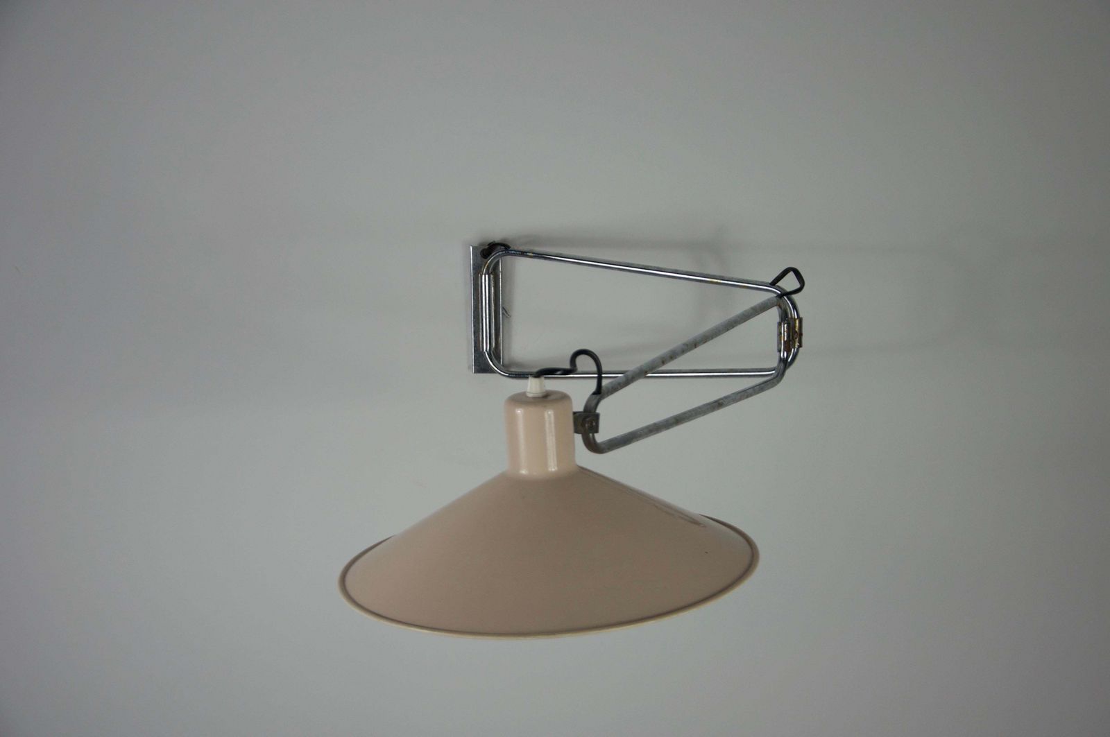 Mid Century Chrome Swing Arm Wall Lamp, France, 1950s photo vintage