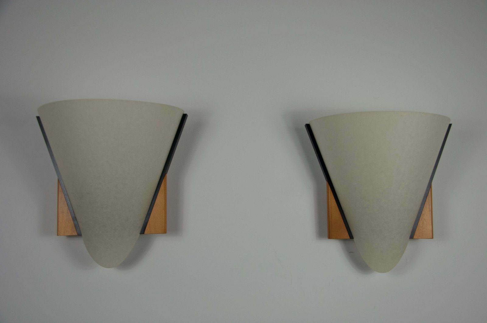 Pair Of Wooden Wall Lamps By Domus, 1970s photo for sale