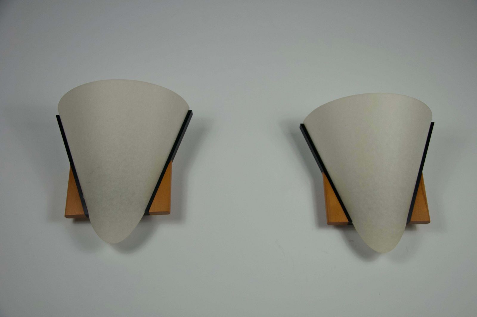 Pair Of Wooden Wall Lamps By Domus, 1970s photo vinterior