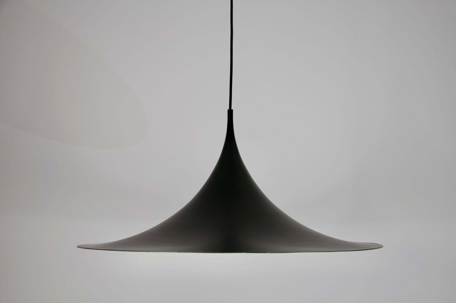 Black Round Pendant Lamp By Fog & Mørup, 1970s photo 672.0