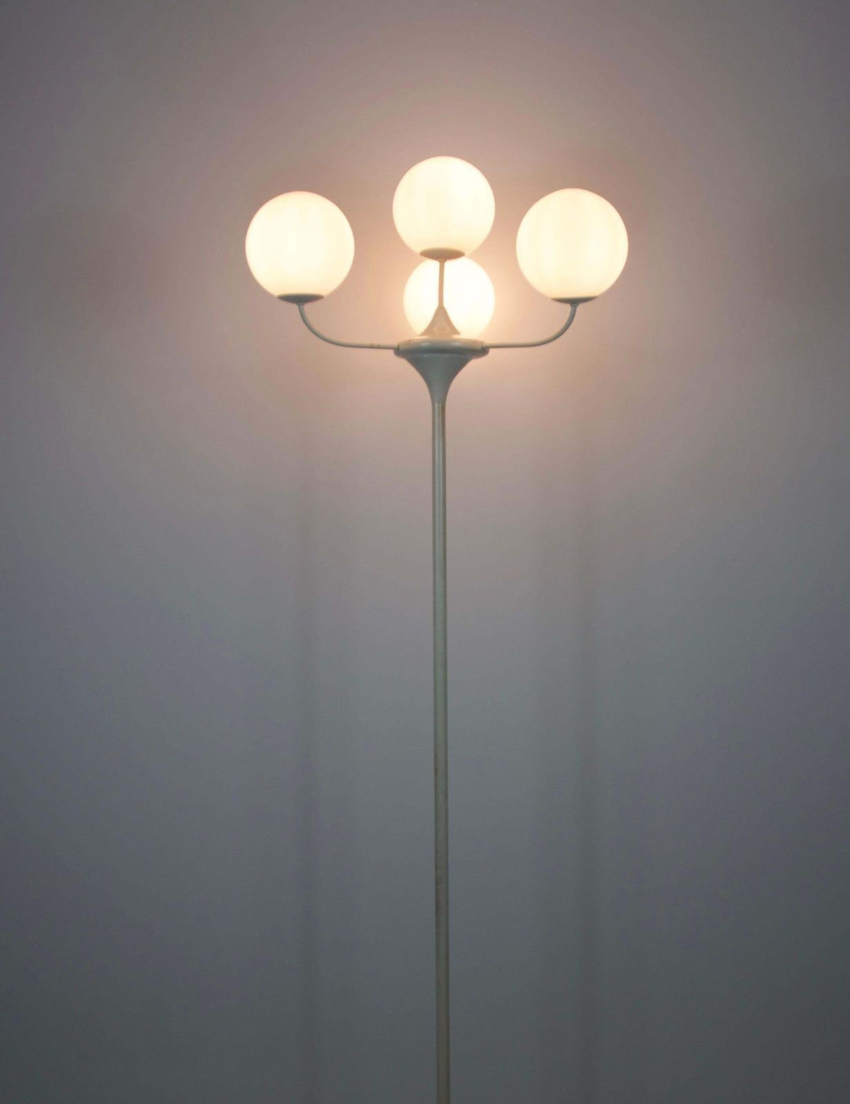 photo for sale Midcentury White 4 Arm Space Age Floor Lamp By Max Bill For Temde 1960s