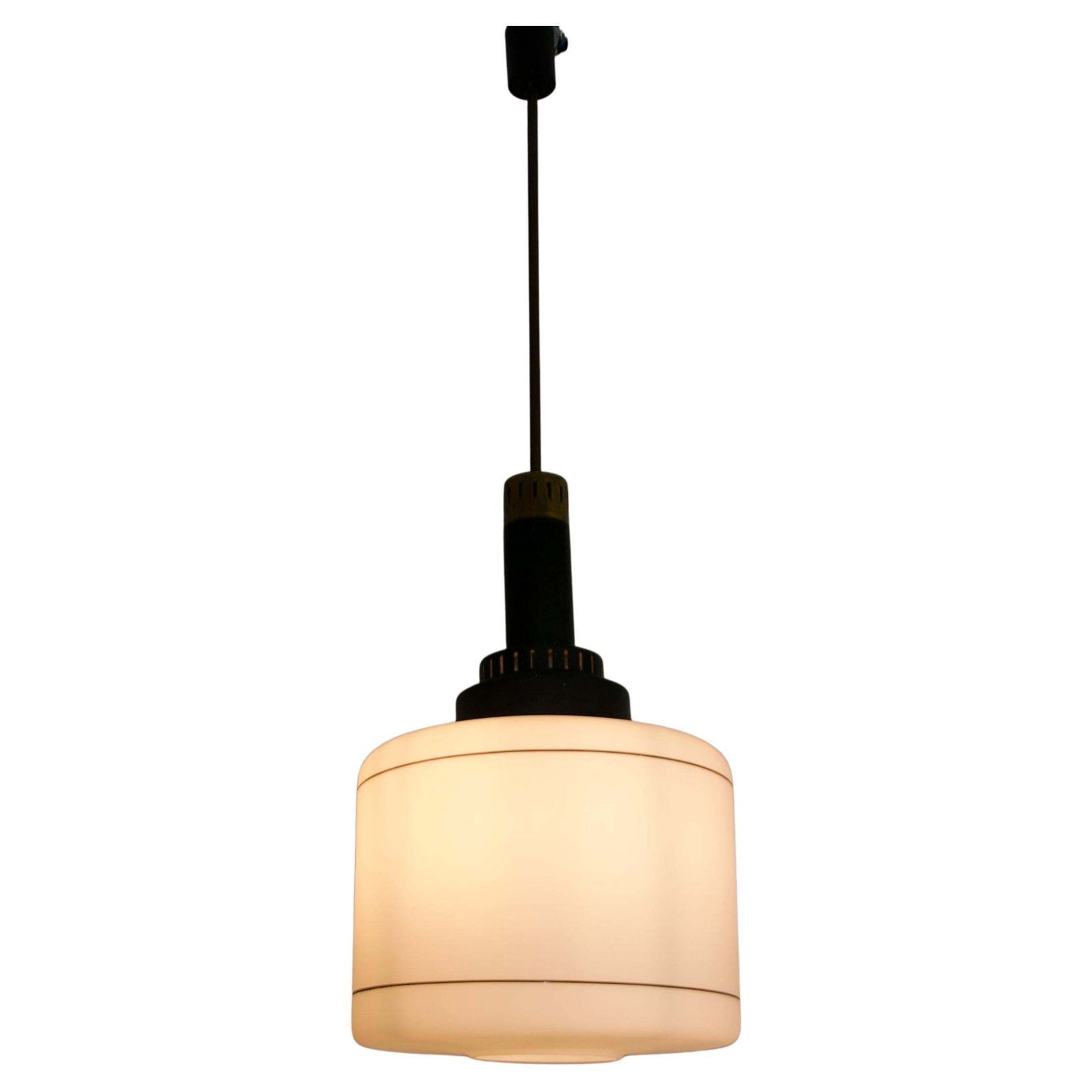 Mid Century Opal Glass Ceiling Lamp By Stilnovo, Italy, 1960s