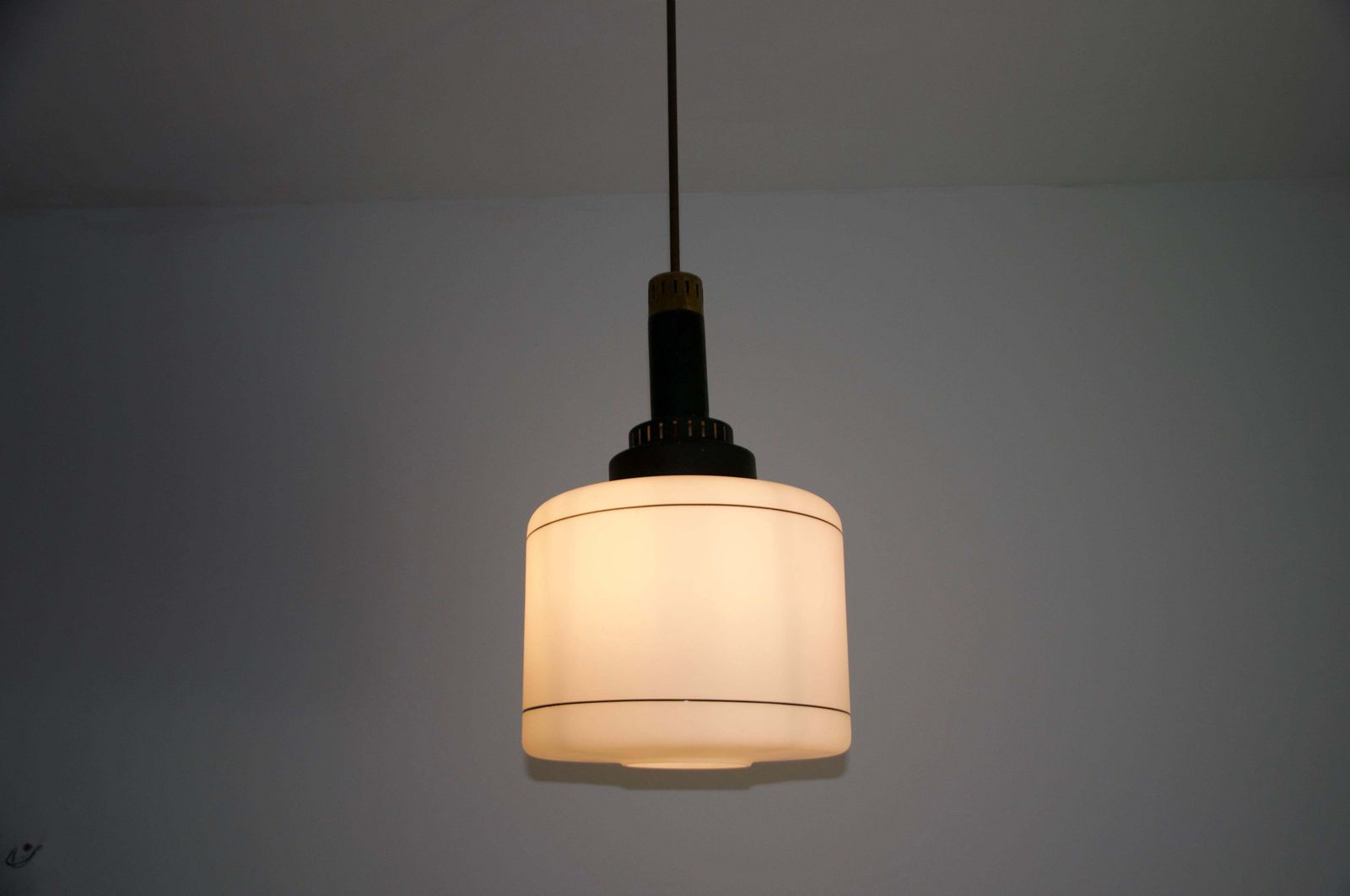 Mid Century Opal Glass Ceiling Lamp By Stilnovo, Italy, 1960s photo vintage