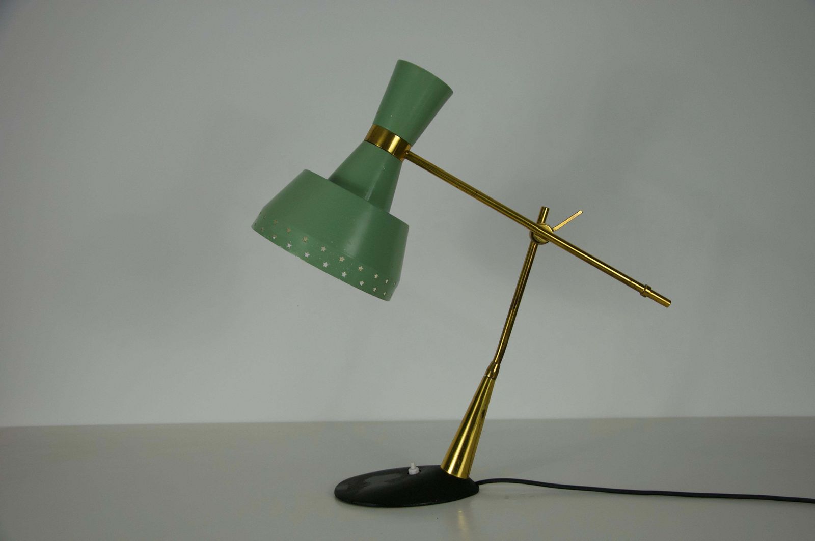 Mid Century Italian Brass And Metal Table Lamp, 1960s photo for sale