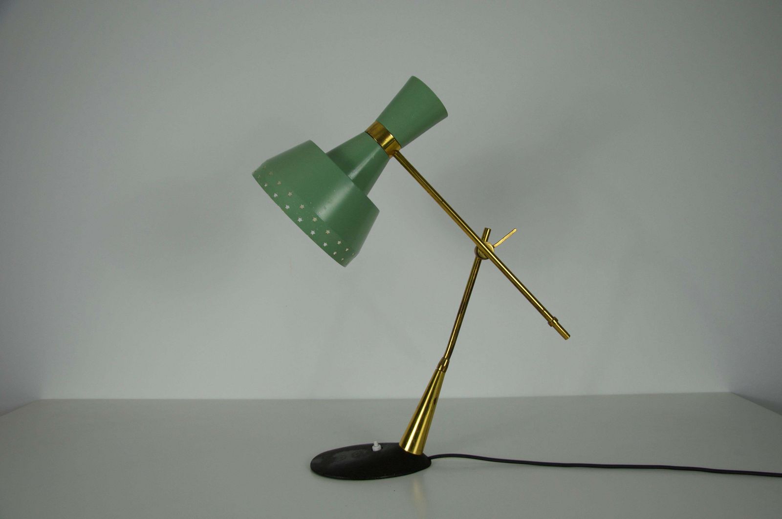 1505.0 Mid Century Italian Brass And Metal Table Lamp, 1960s photo