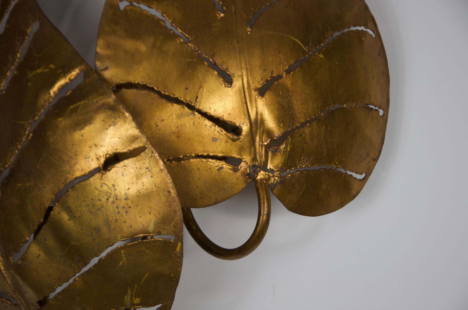 photo furniture Brass Monstrera Double Leaf Wall Lamp, Maison Jansen, France, 1960s