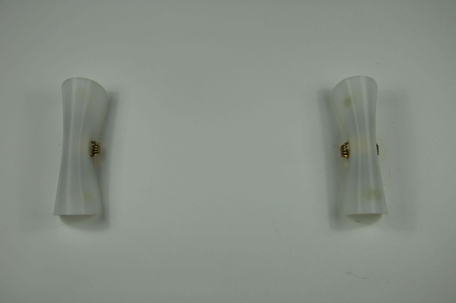 Pair Of Mid Century Brass And Plexi Glass Wall Lamps, Italy, 1960s photo 987.0