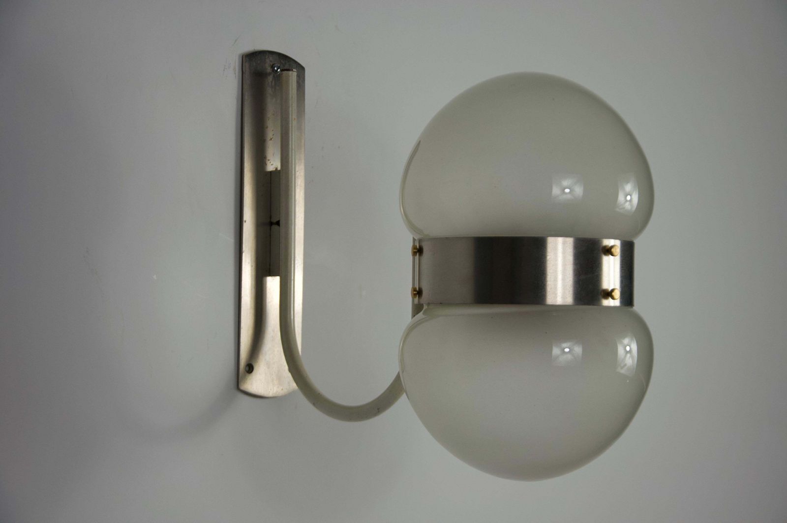 Chrome And Glass Wall Lamp By Sergio Mazza For Artemide, Italy, 1960s photo Lighting
