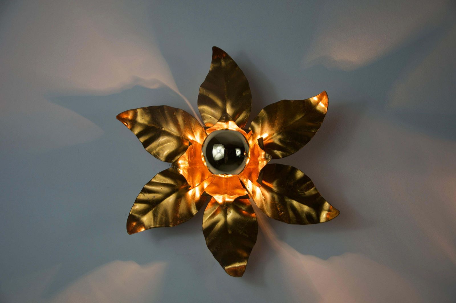 Pair Of Florentine Flower Shape Wall Lamps By Hans Kögl, Germany, 1950s photo 1342.0