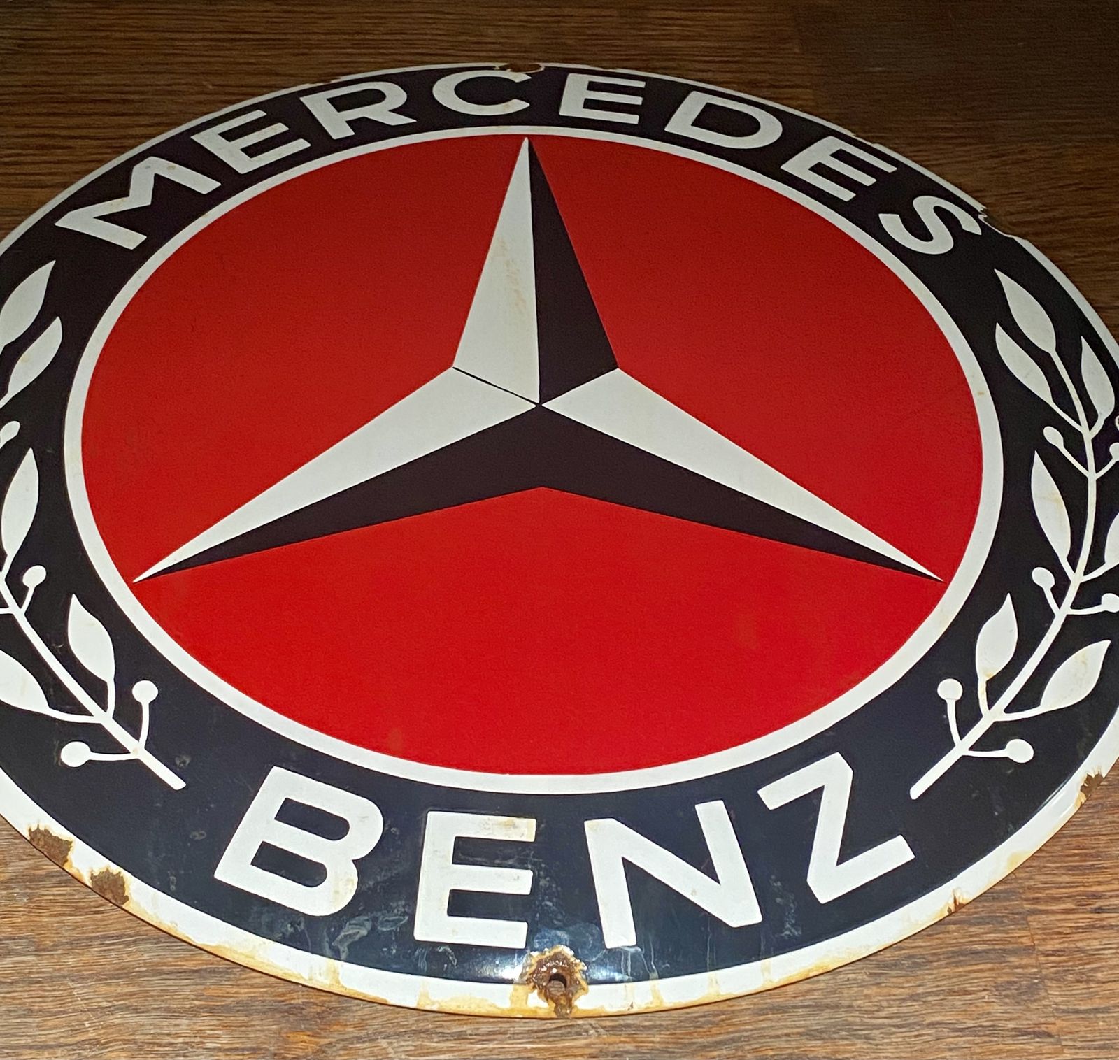 Mercedes Benz Metal Sign Dealership Showroom G Wagon Gle Eqa Eqe Cle Amg Gt Amg A 45 Slk W124 Automotive Automobile Gas Oil Gasoline Sign Maybach Car photo for sale