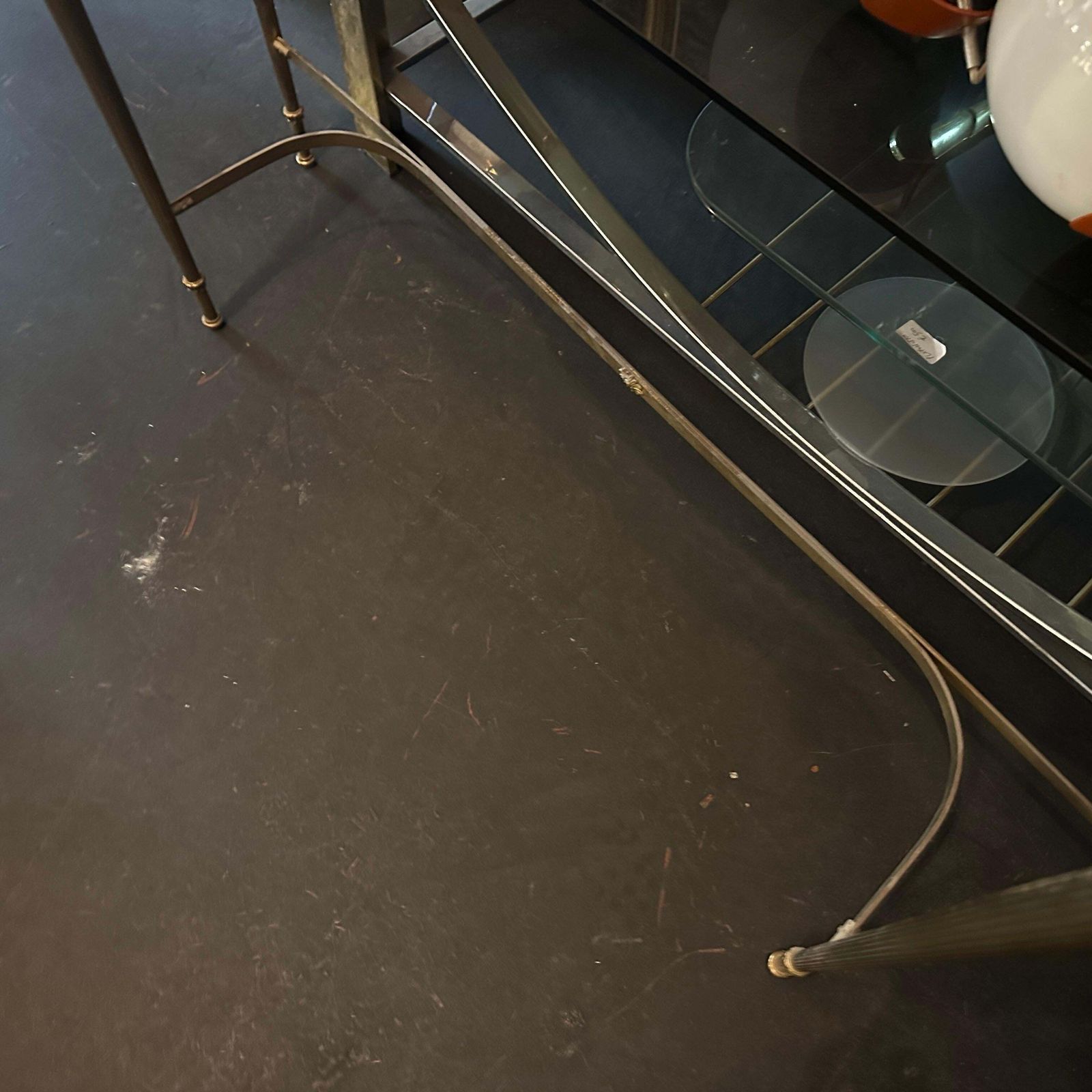 1962.0 1950s Mid Century Modern Brass And Marble Italian Console Table photo