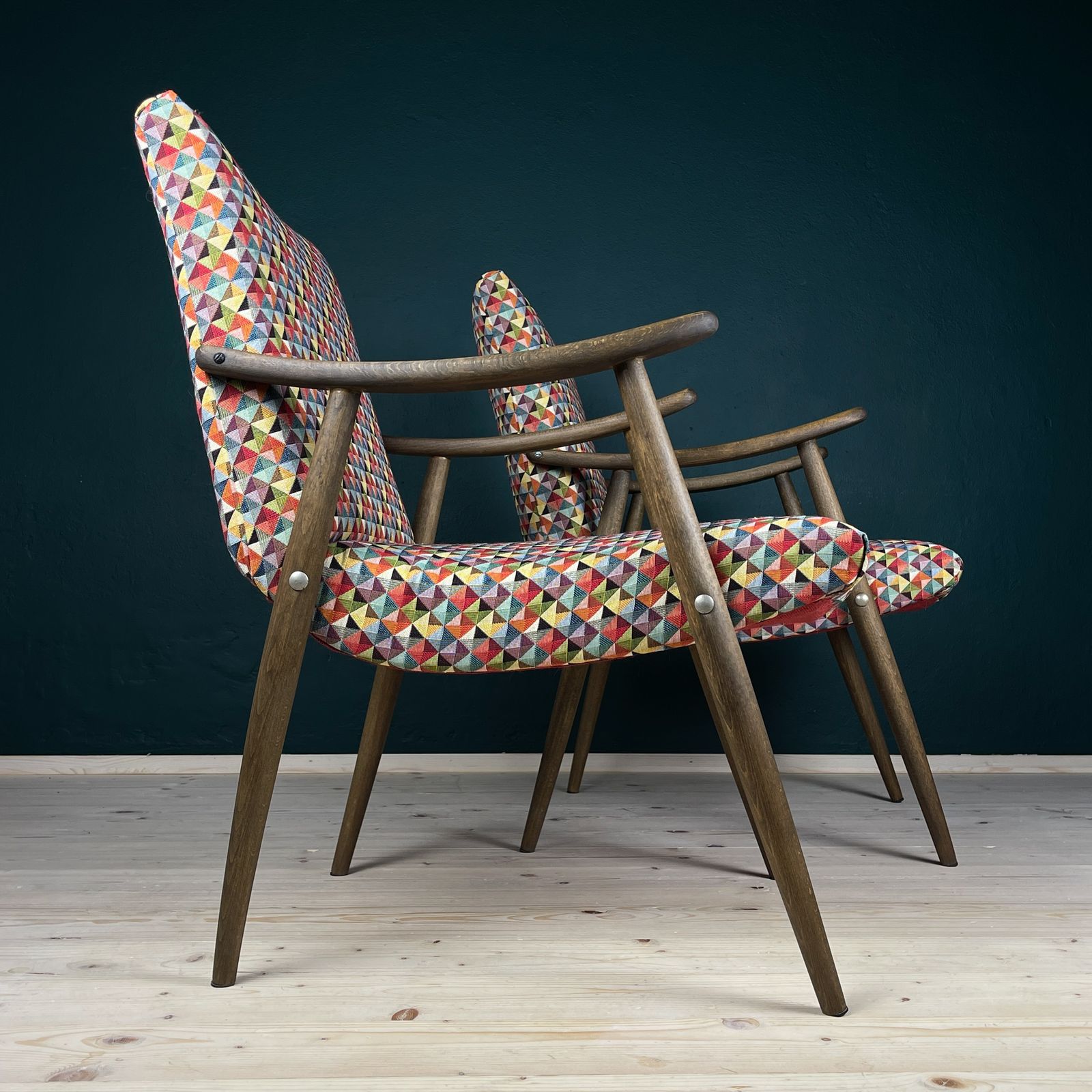 Mid Century Fauteuil Bobi Van Meblo, Joegoslavië Ca. Jaren 1960, Set Van 2