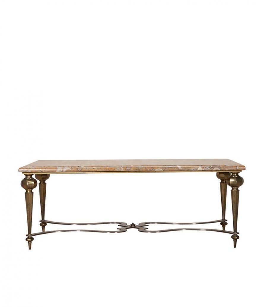 20th Century French Fossilised Marble Top Coffee Table