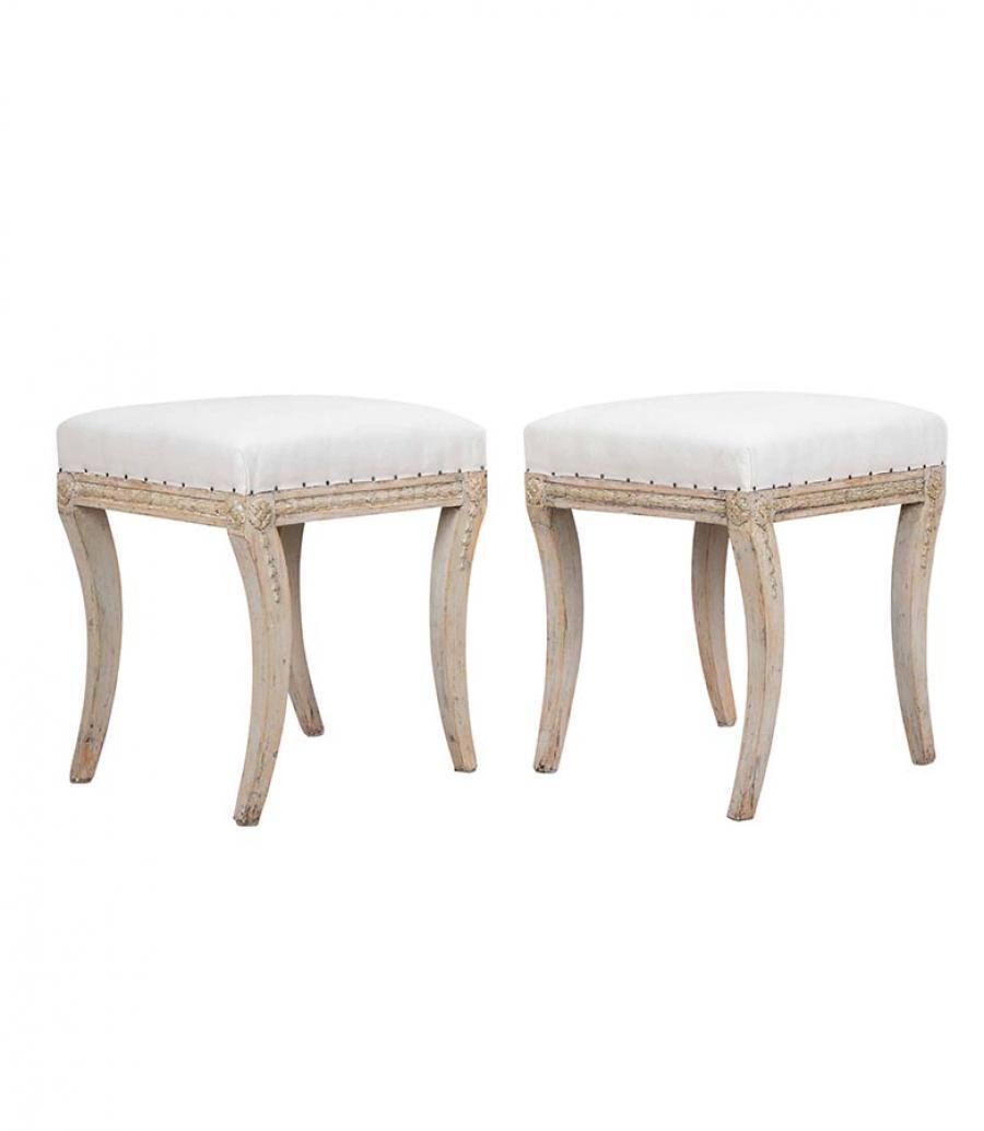 Pair Of 19th Century Swedish Gustavian Period Footstools photo for sale