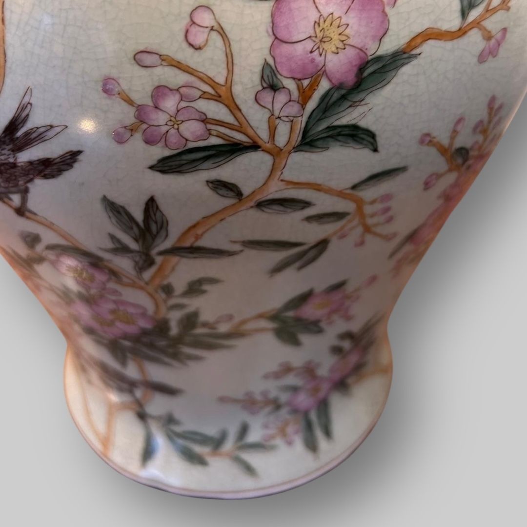 Pair Of India Jane Chinoiserie Table Lamps With Silk Shades photo Lighting