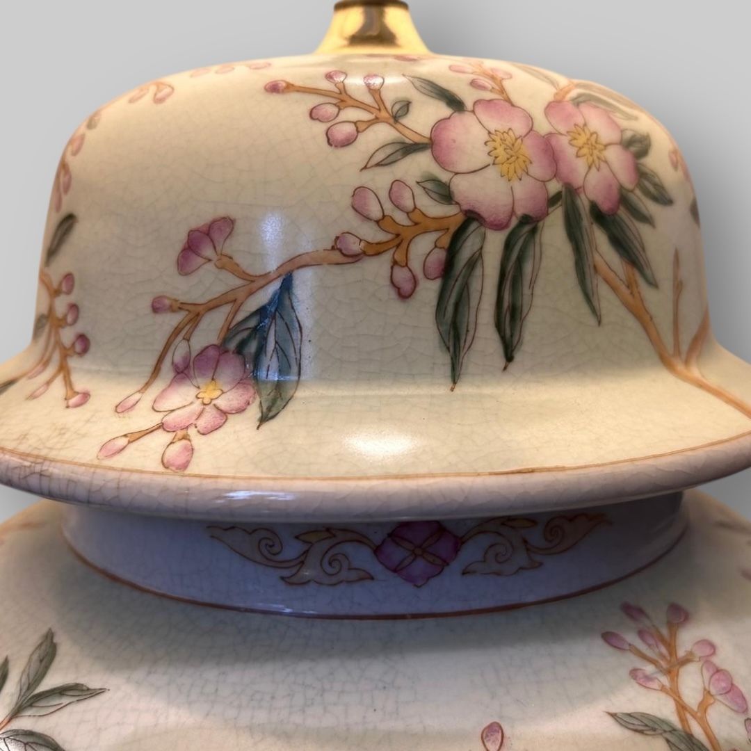 Pair Of India Jane Chinoiserie Table Lamps With Silk Shades photo vinterior