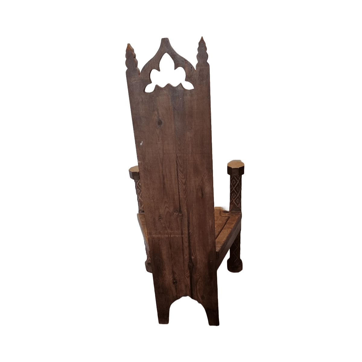 Spanish Hand Carved Gothic Style Chair, 1st Half 1900s photo vinterior