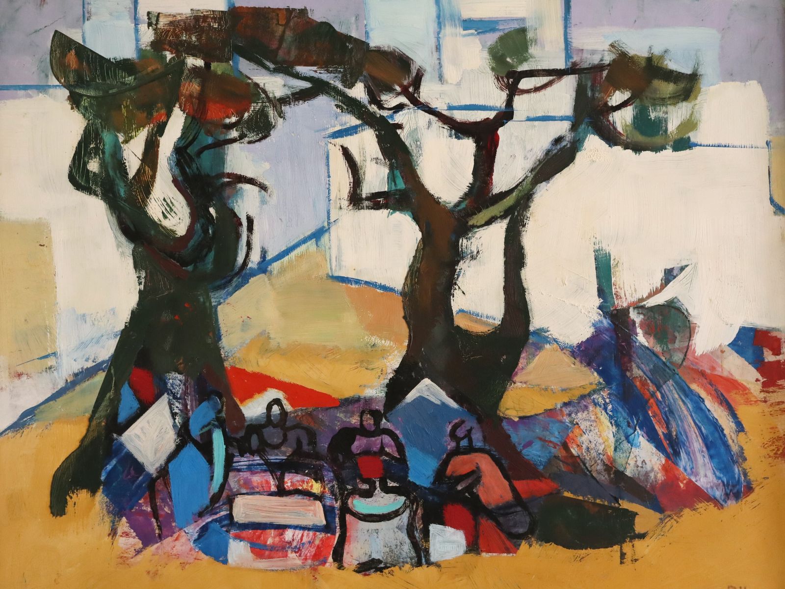 Picnic Under The Pines  Oil Painting photo buy