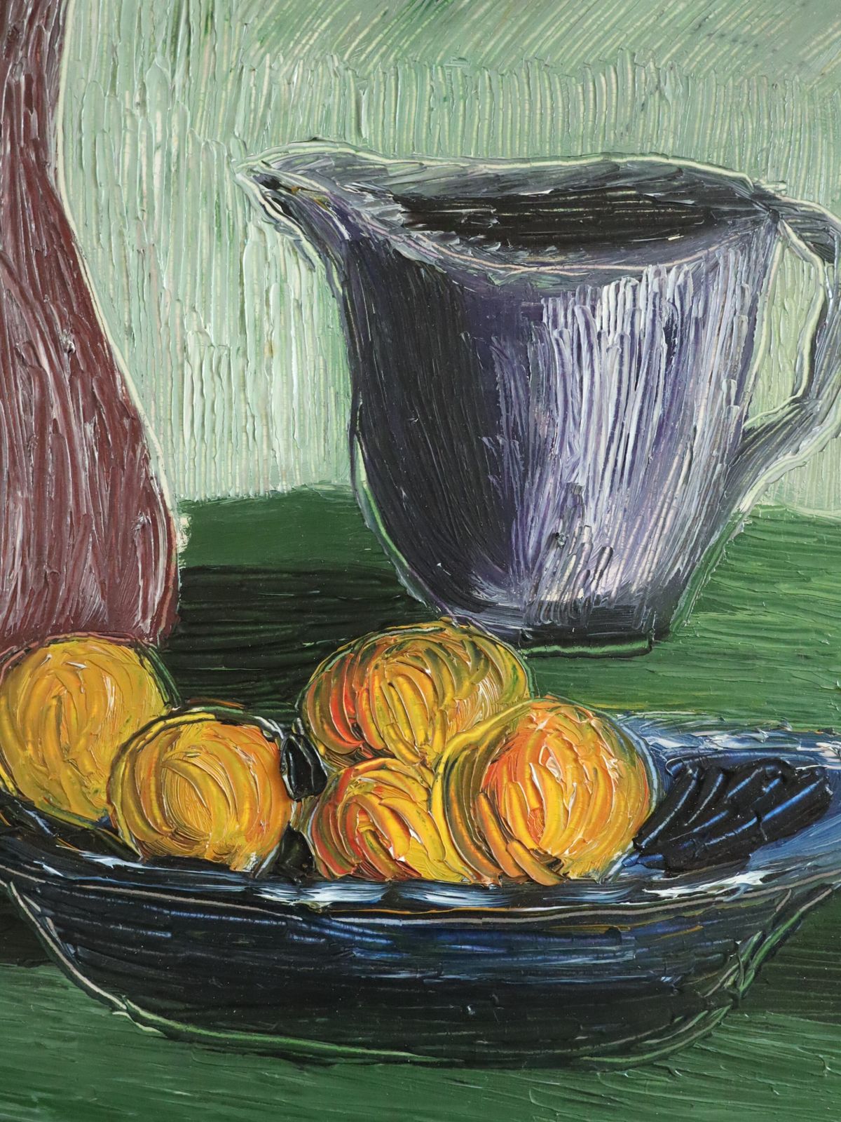 Art Fruit & Brushes  Oil Painting, Mid 20th Century photo