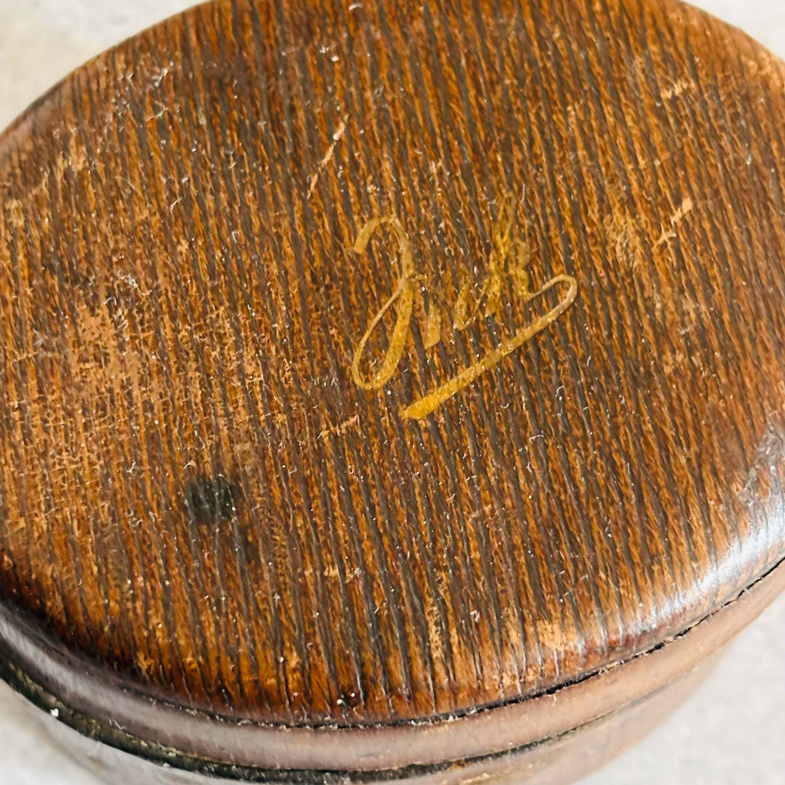 Large Victorian Oval Leather Covered Traveling Inkwell photo Home Decor
